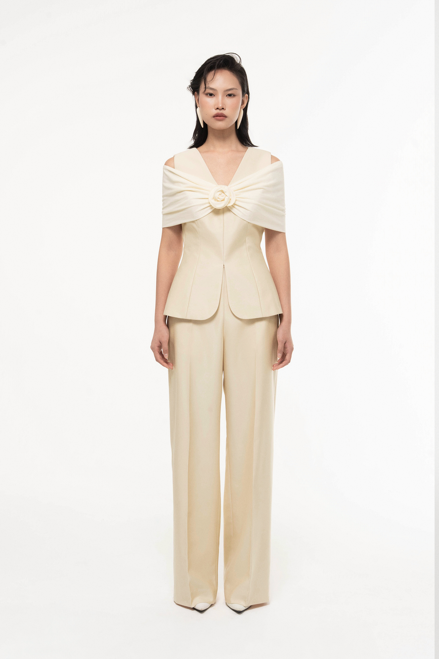 Off-Shoulder Draped Set