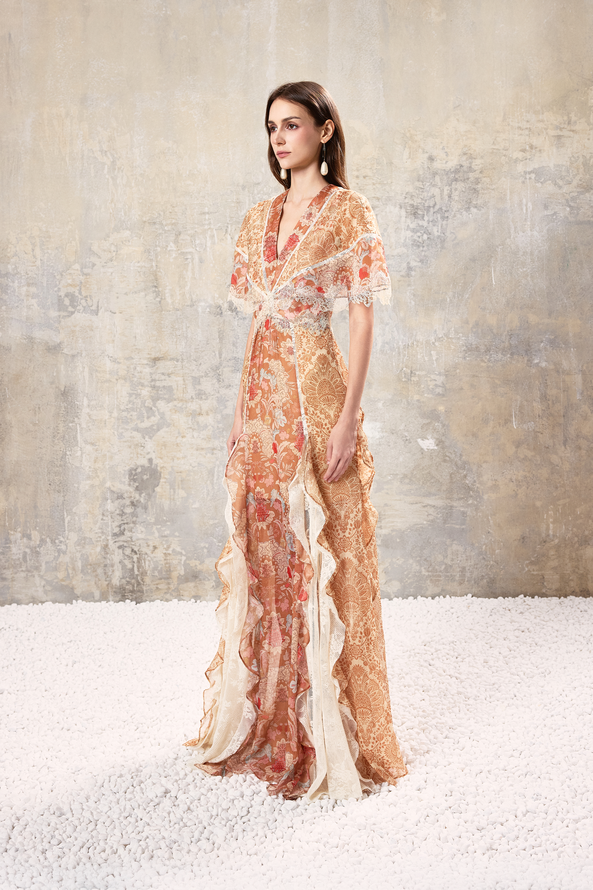 Baroque Lace Maxi Dress