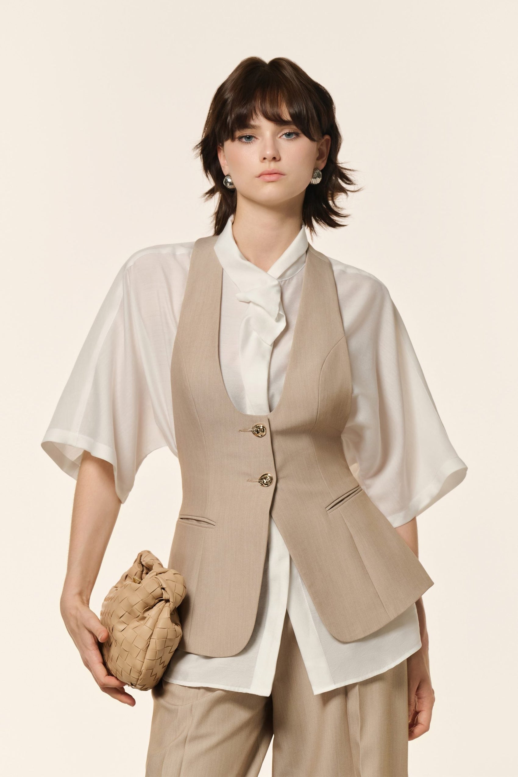 Ease Gilet in Almond Milk image 3