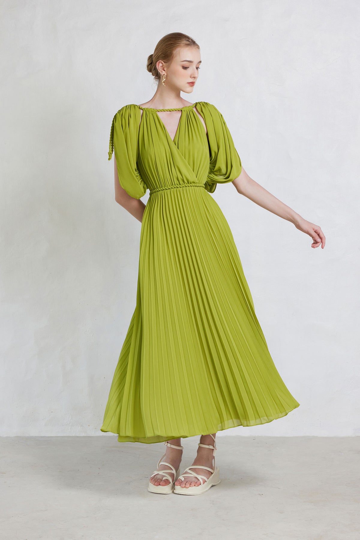 Marine Pleated Maxi Dress