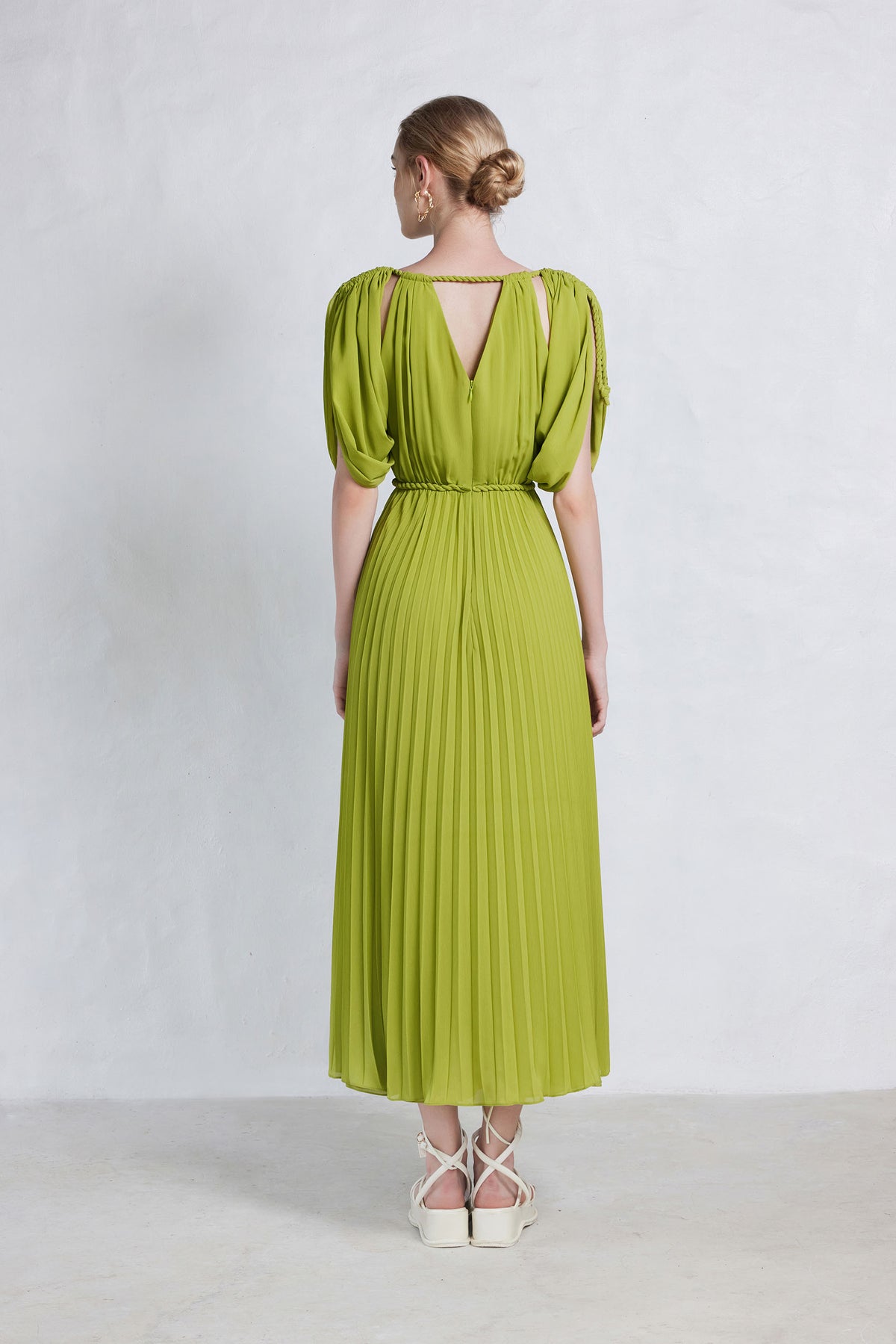 Marine Pleated Maxi Dress