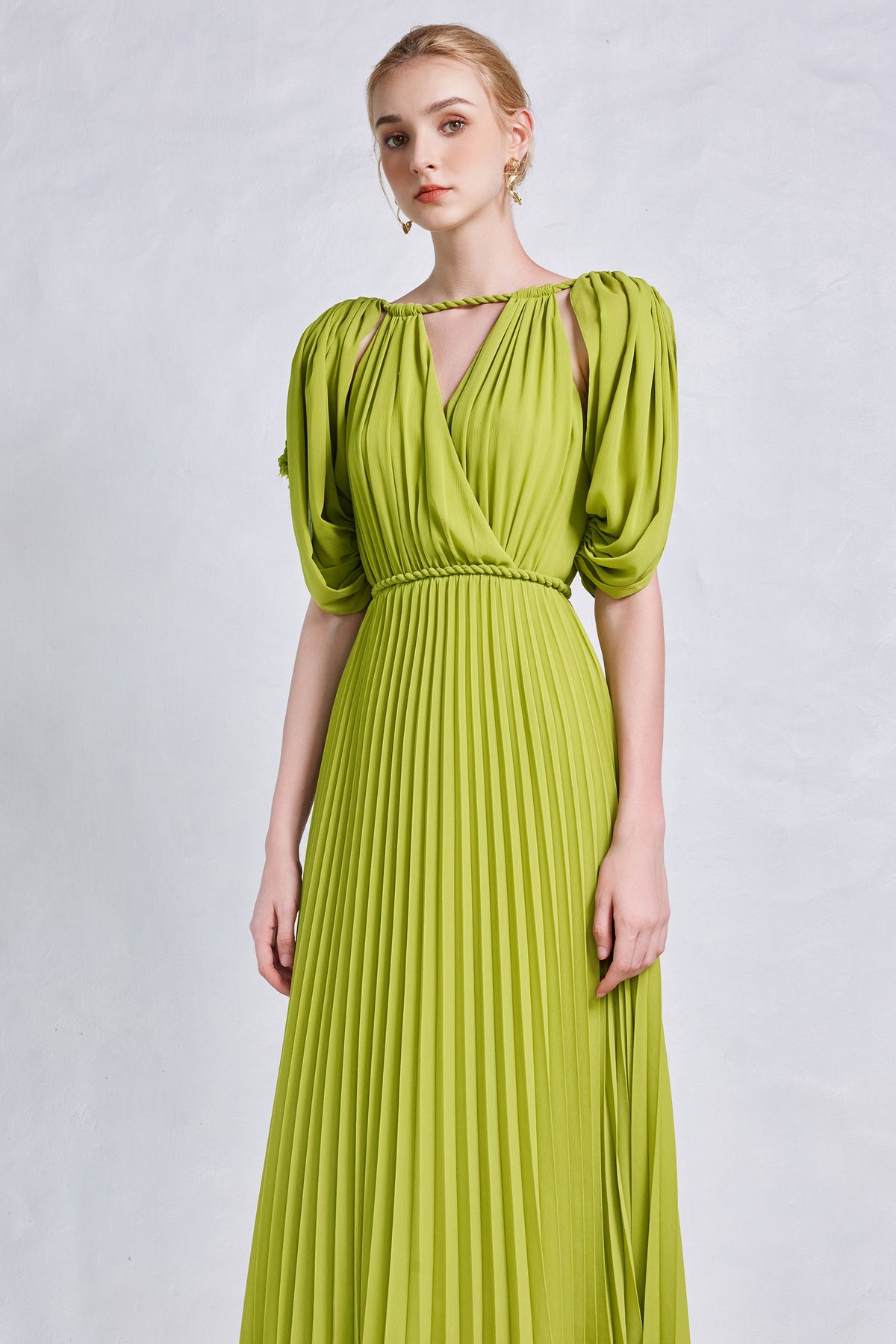 Marine Pleated Maxi Dress