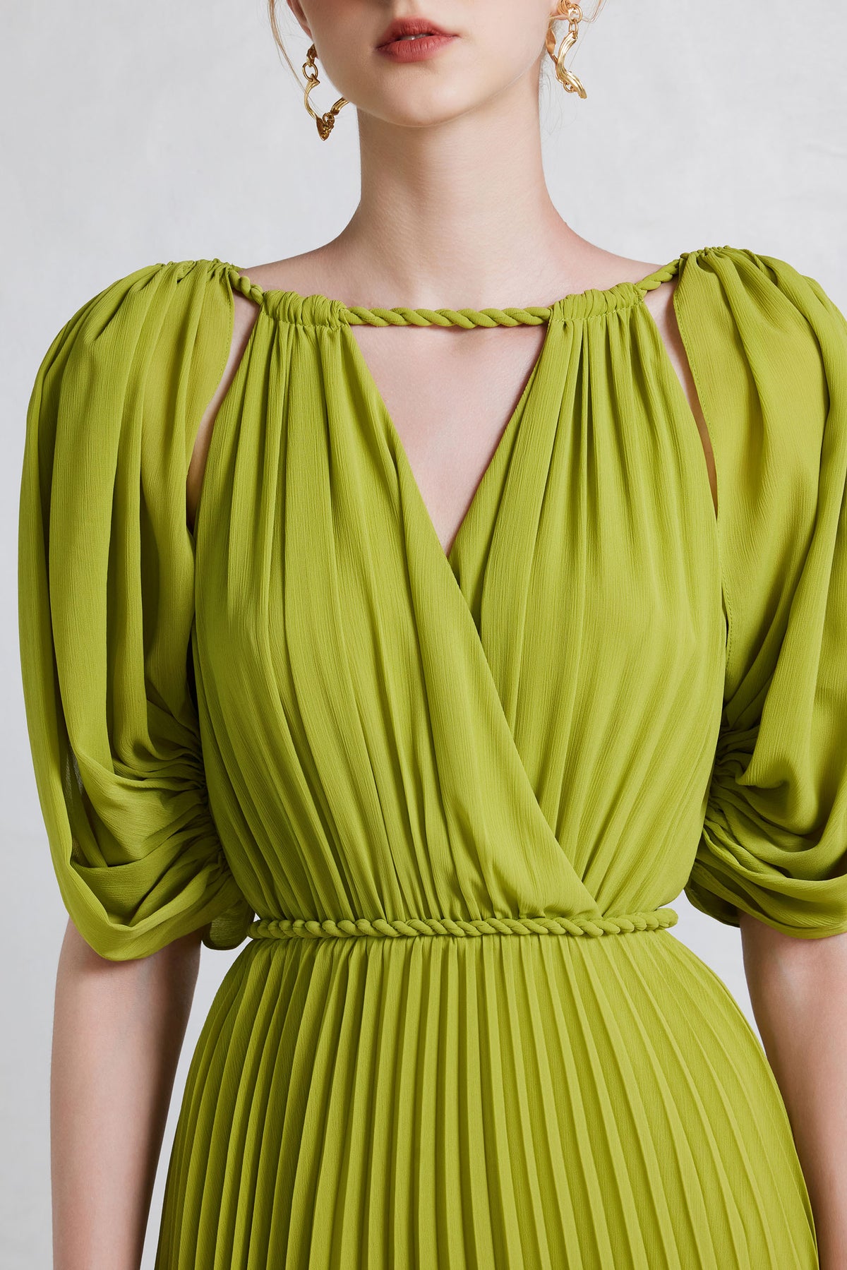 Marine Pleated Maxi Dress