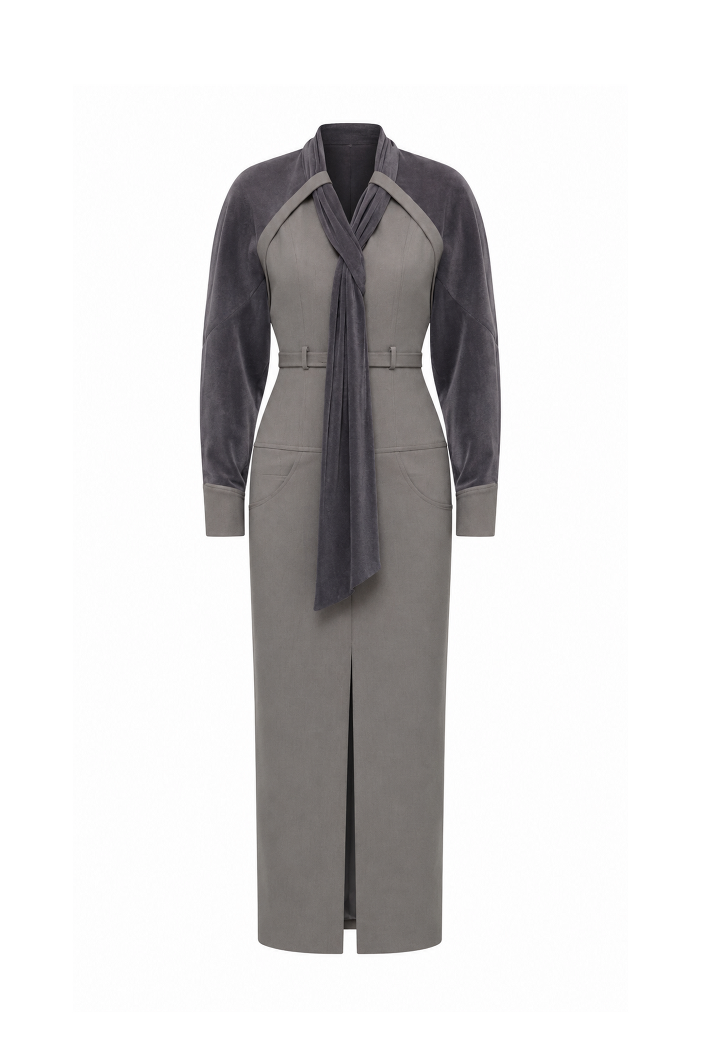 Contour Scarf-Neck Pencil Dress