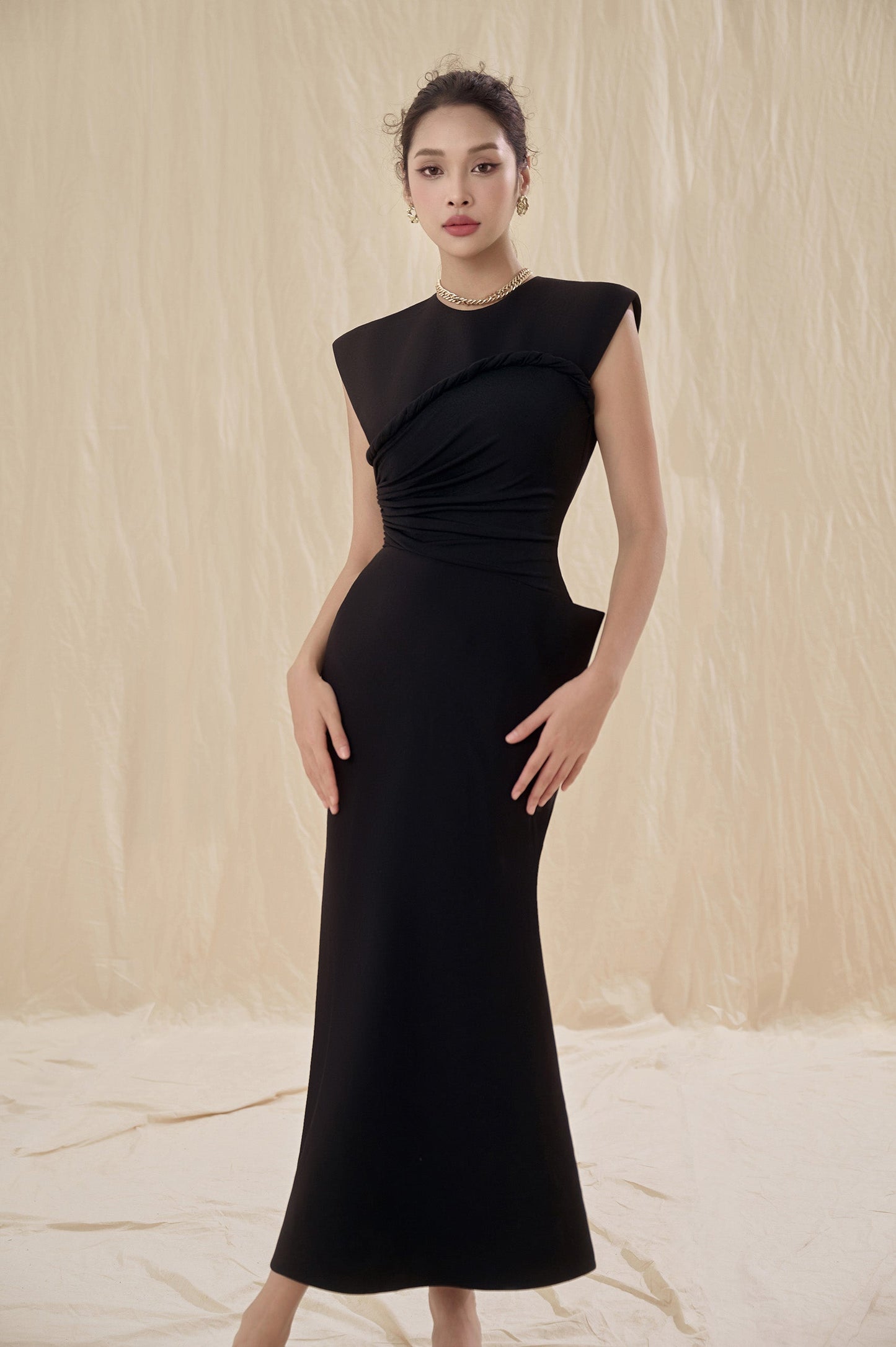 Paola Black Twisted Dress image 1