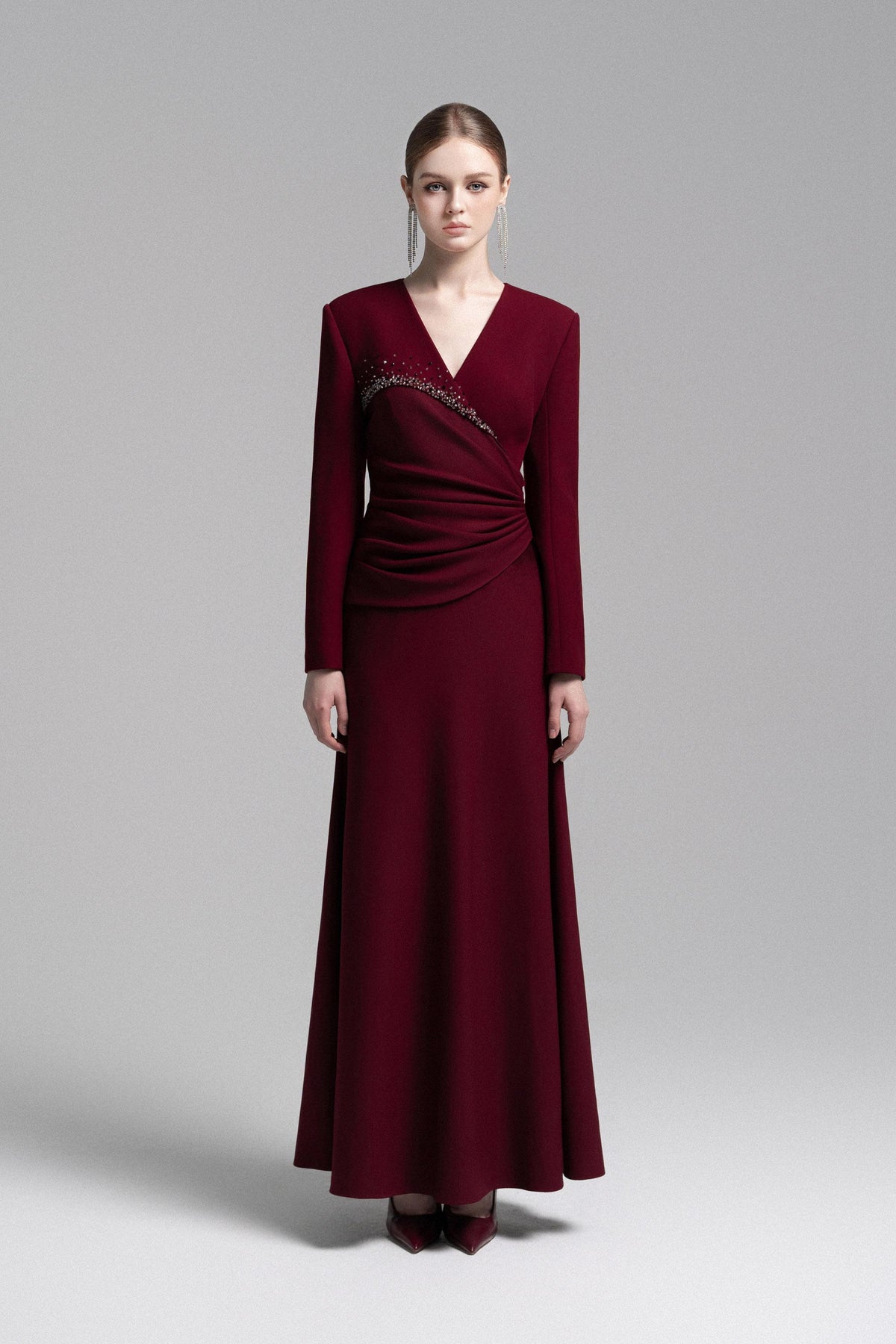 Asymmetrical Lapel Crystal Blazer Dress