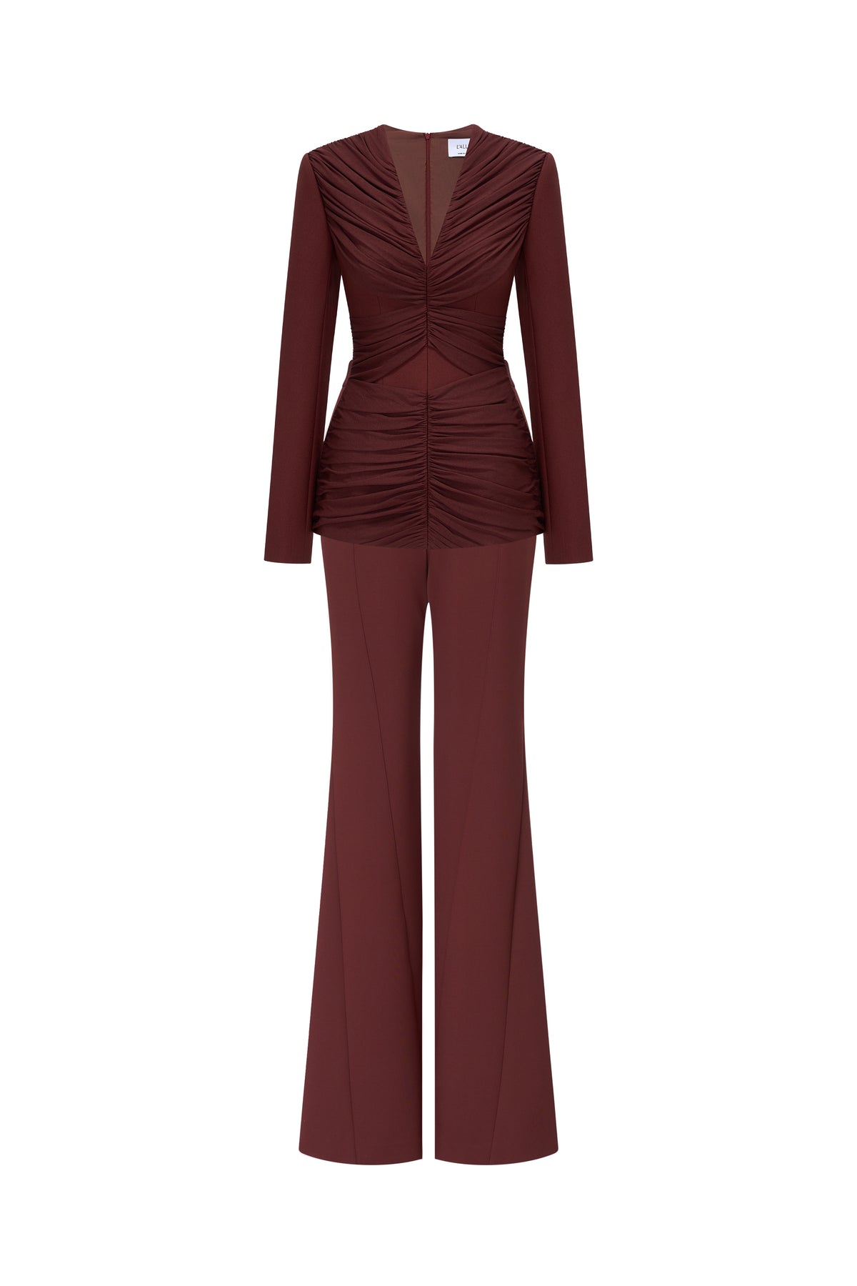 Rum Draped-Waist Tailored Set
