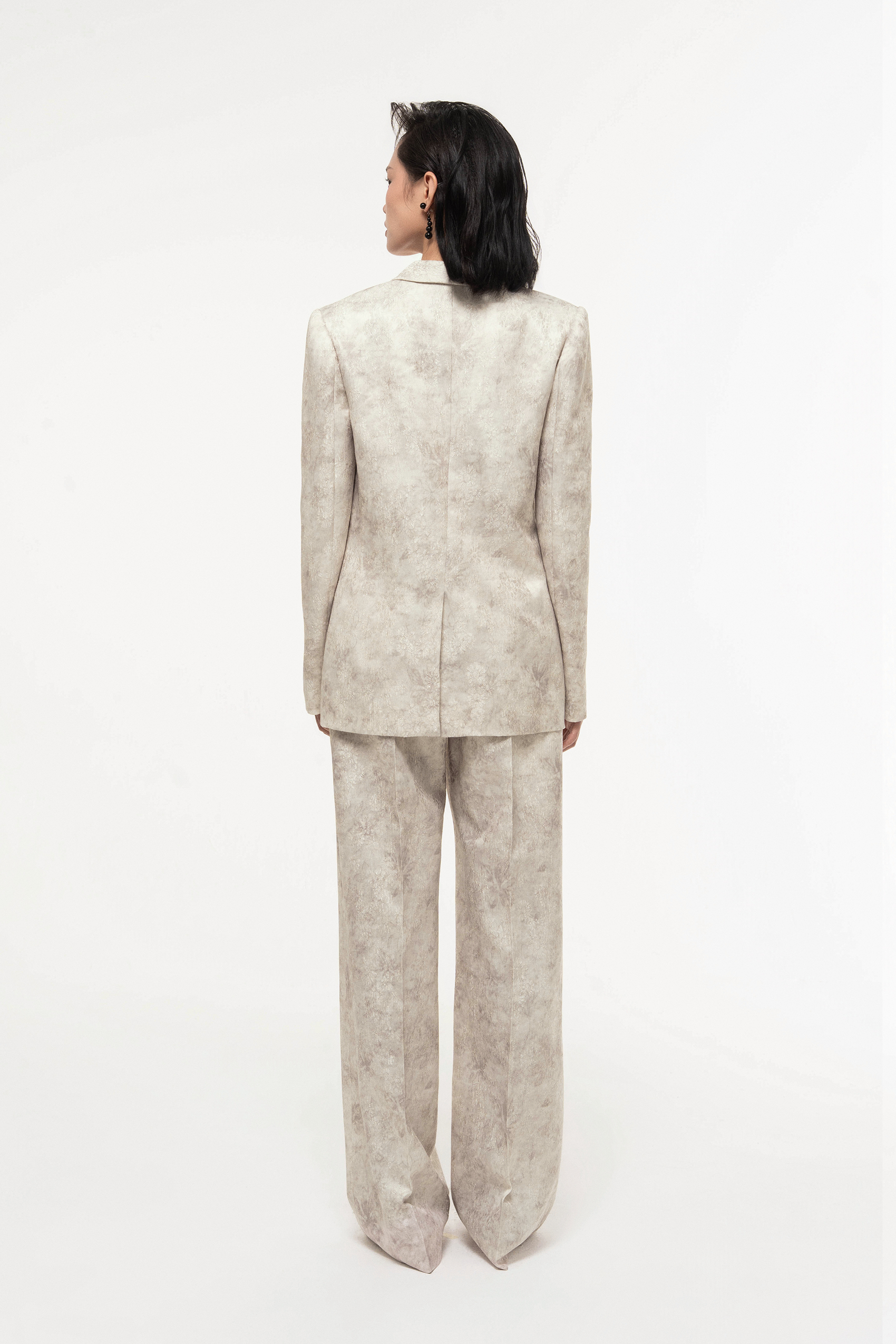 Brocade V-Neck Set (with Pants)