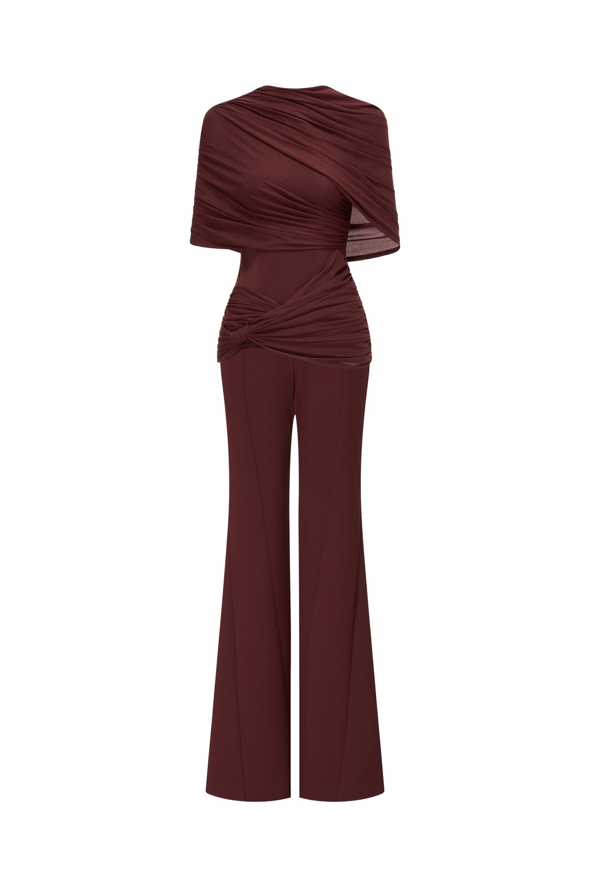 Rum Asymmetric Draped Set Design