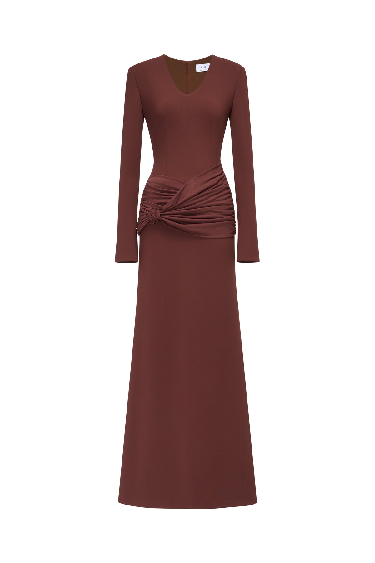Minimal Draped-Waist Maxi Dress