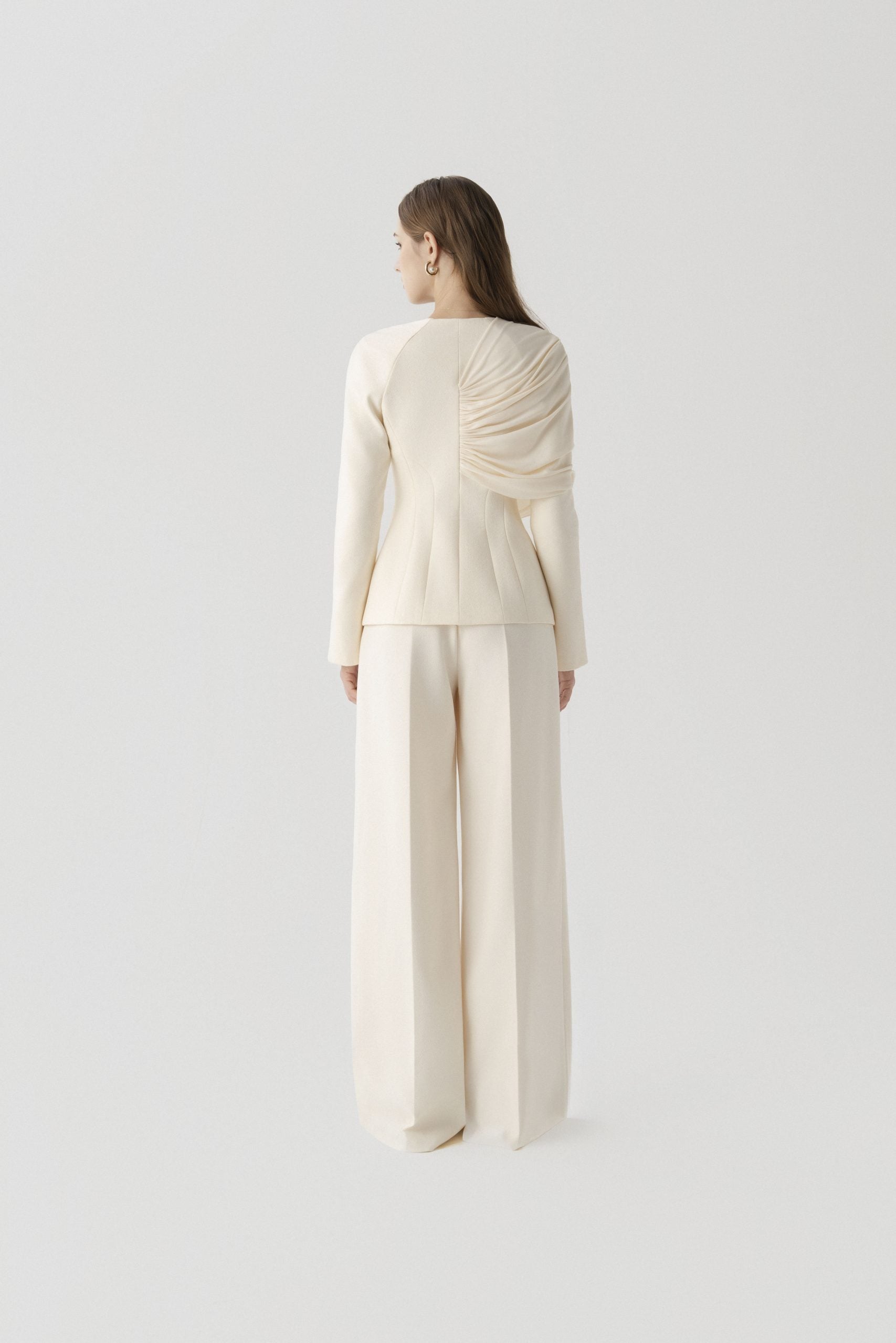 V-neck Draped Set (Blazer & Trousers) image 1