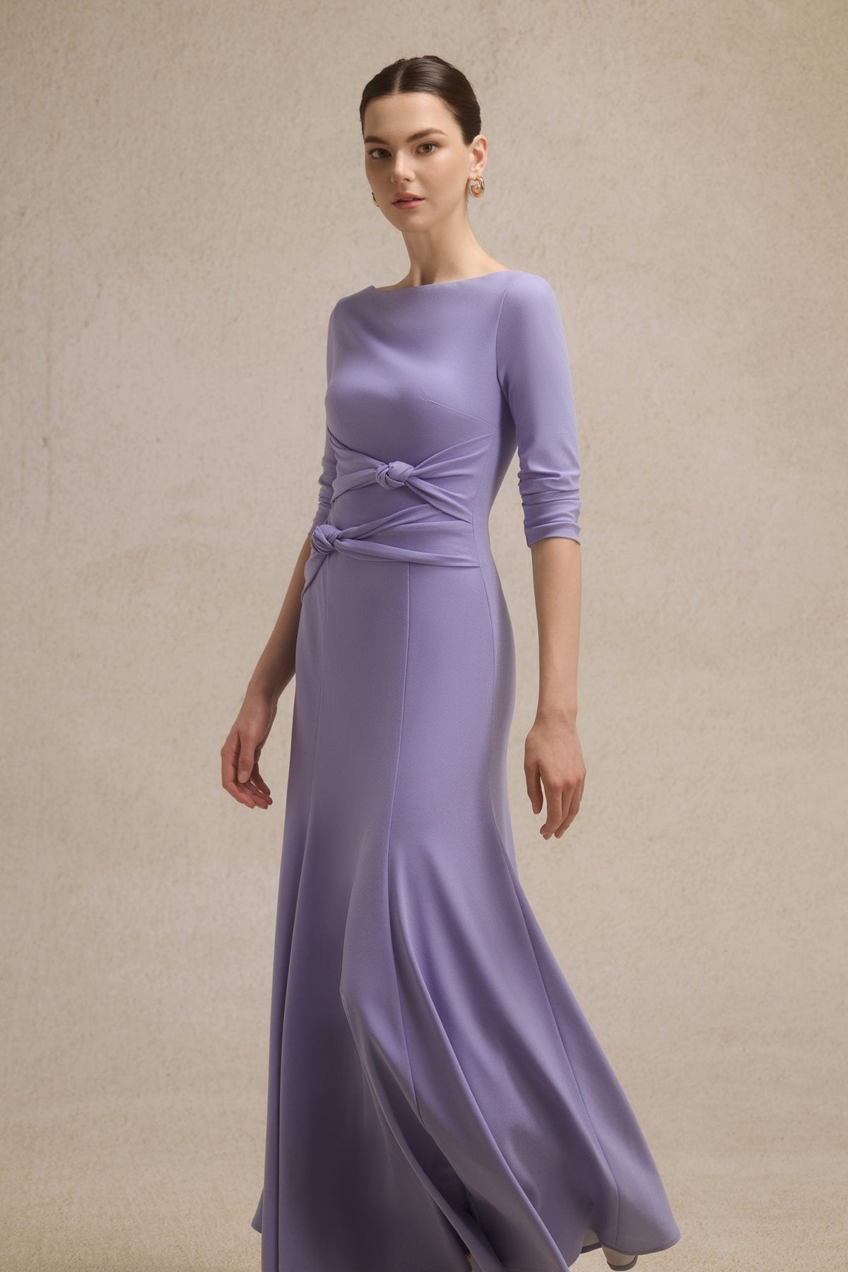 Alba Asymmetric Knot Dress in Lavender image 1