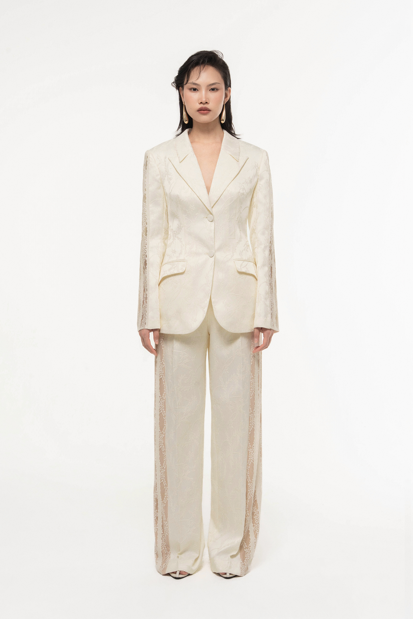Jacquard Lace Trim Set (with Pants)