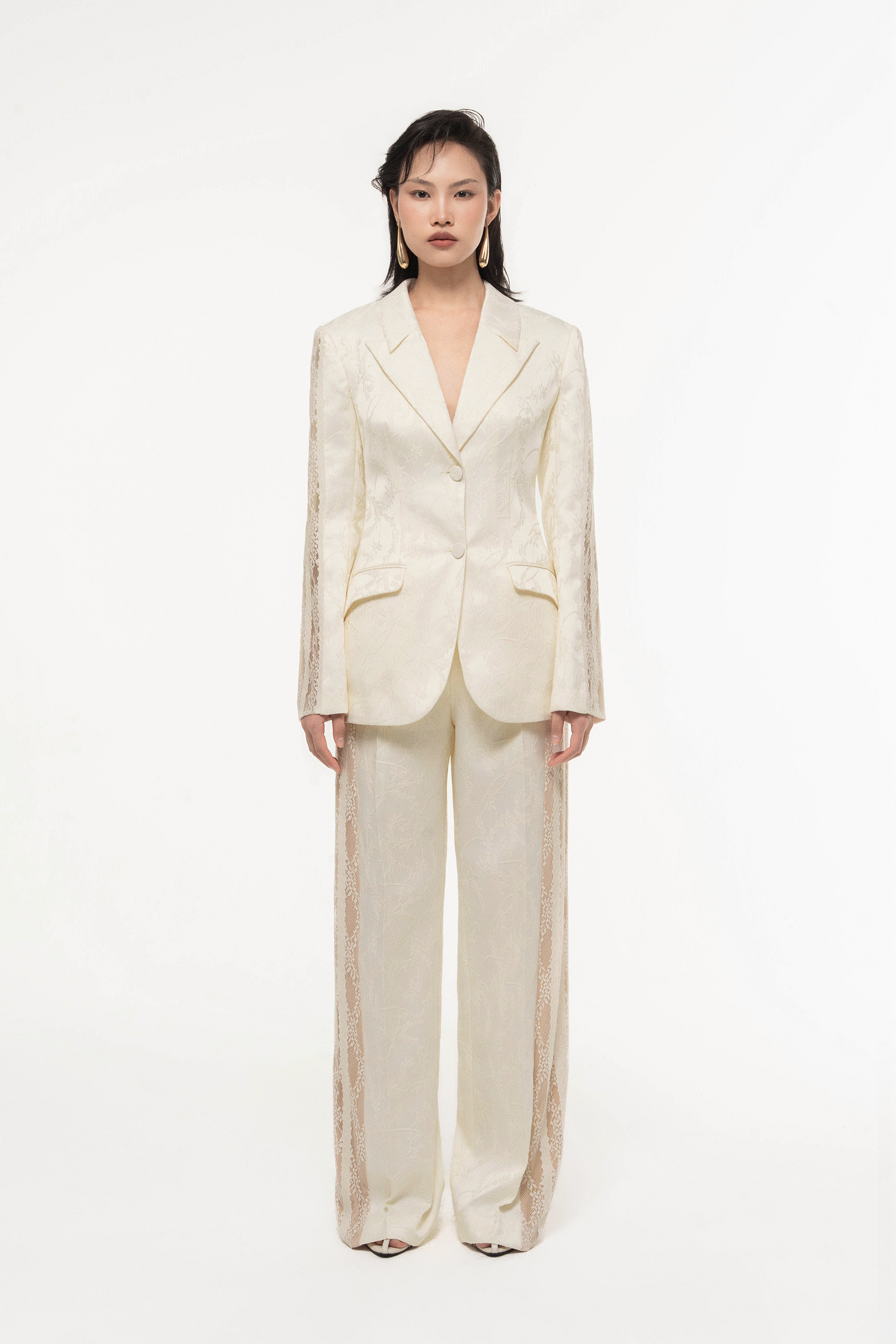 Jacquard Lace Trim Set (with Pants)