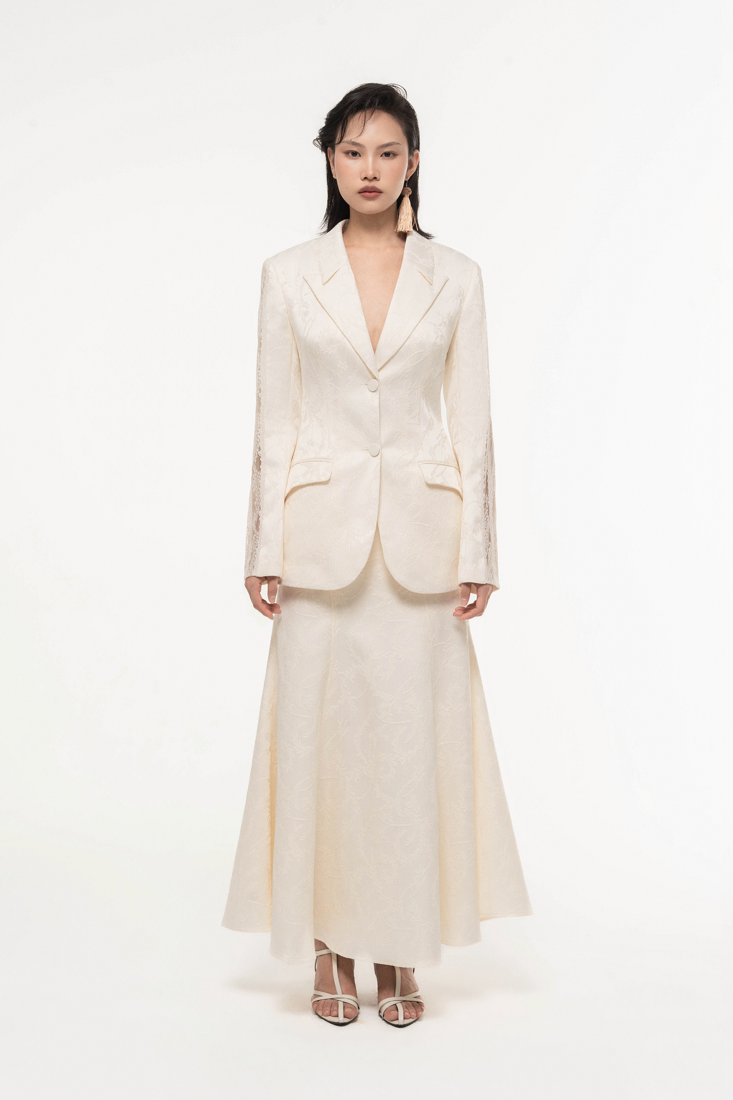 Jacquard Lace Trim Set (with Skirt)