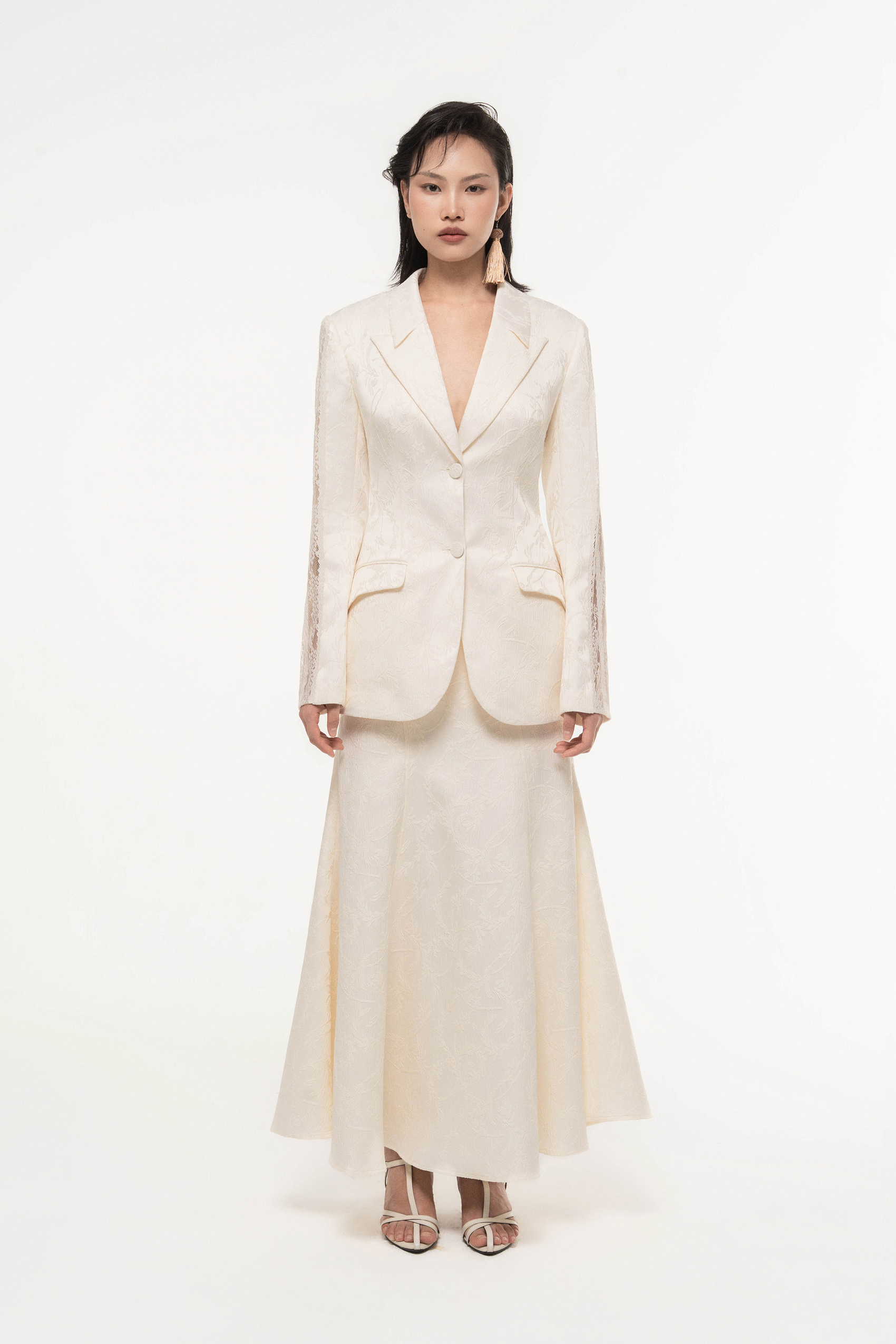 Jacquard Lace Trim Set (with Skirt)