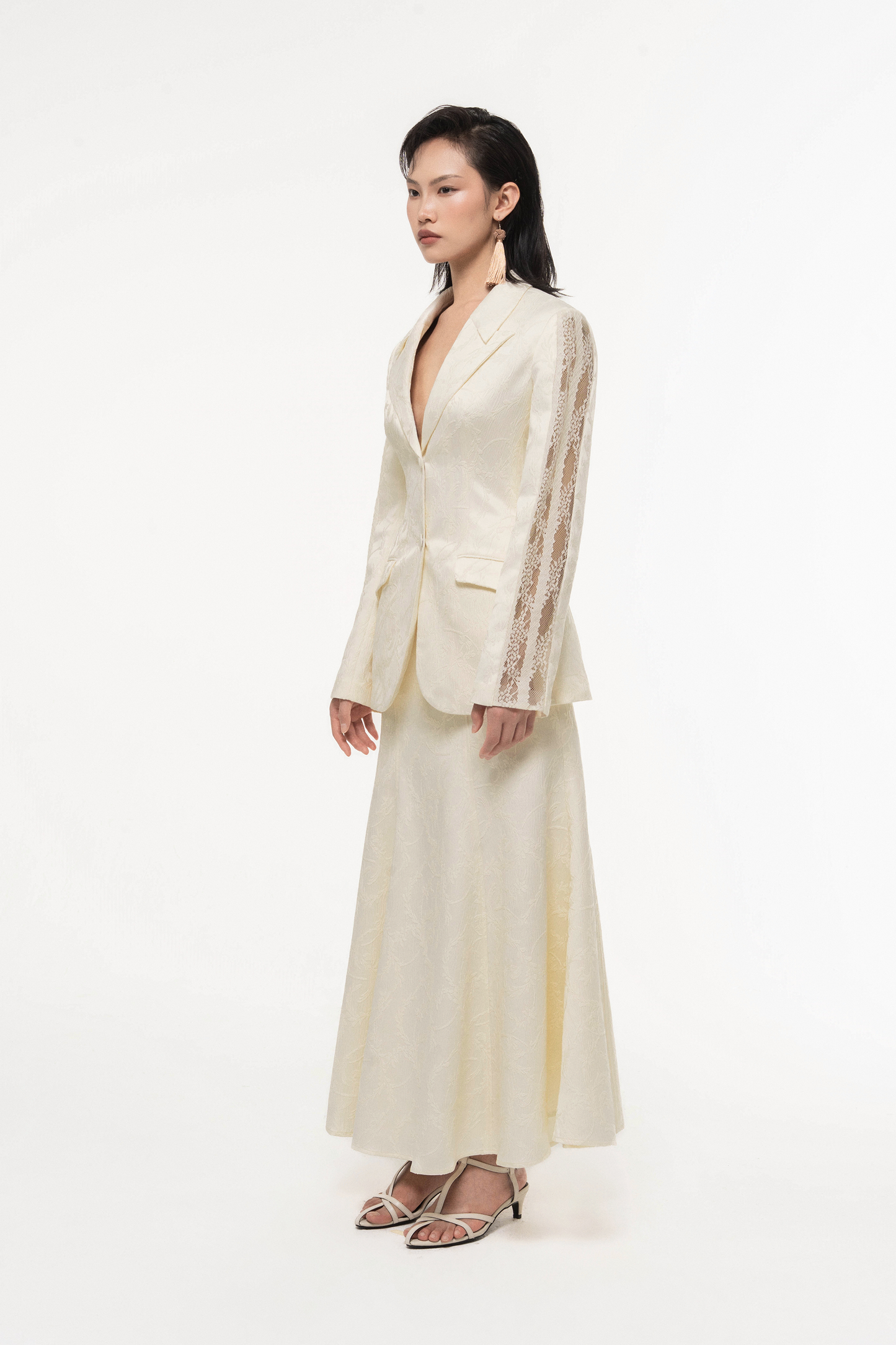 Jacquard Lace Trim Set (with Skirt)