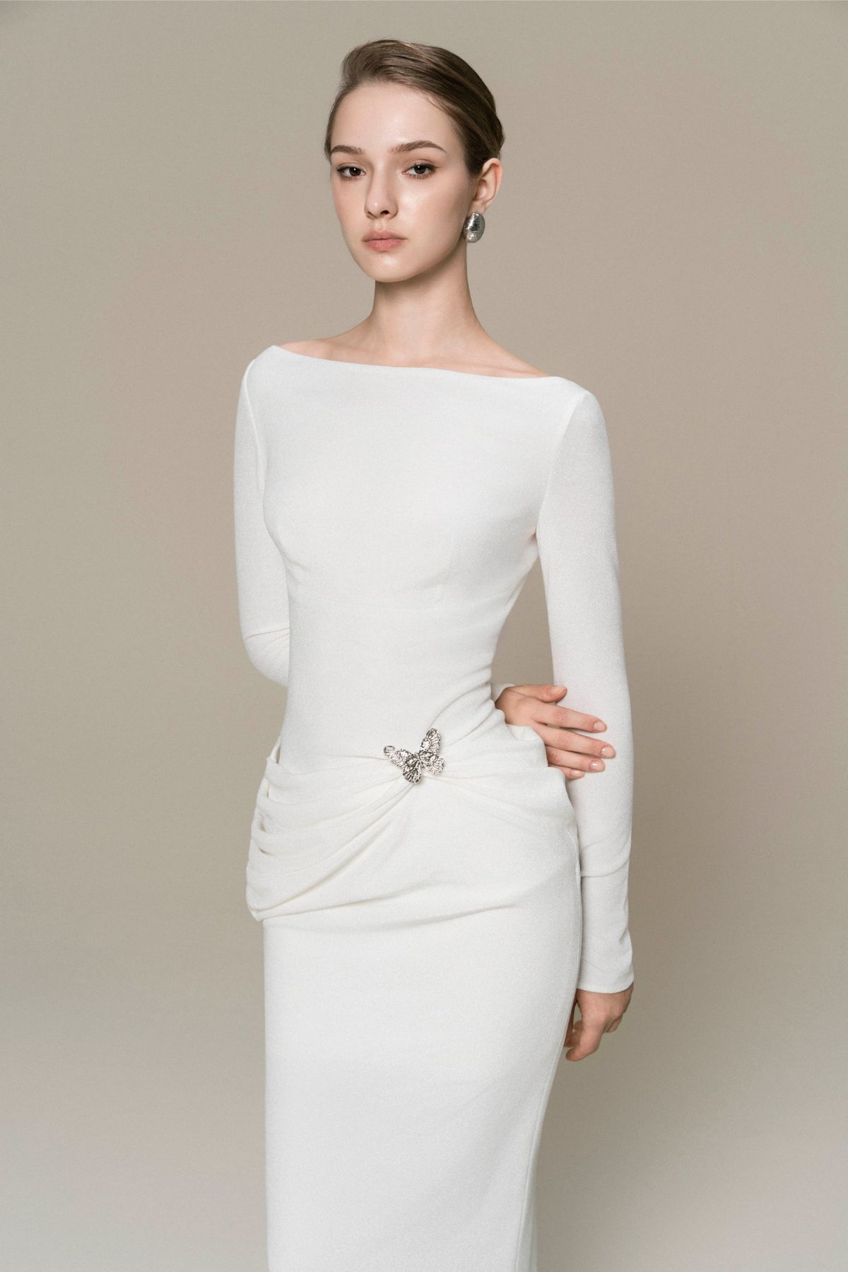 Ethereal Curve Pencil Gown
