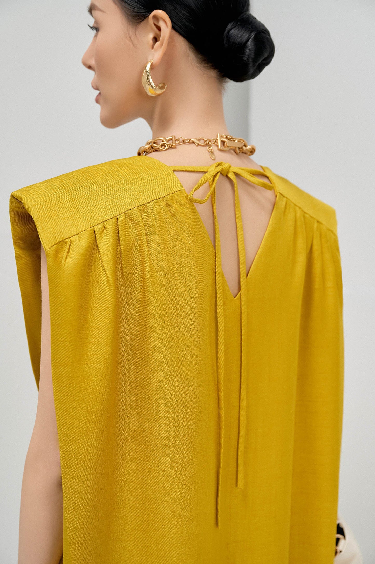 V-neck Square Shoulder Dress image 3