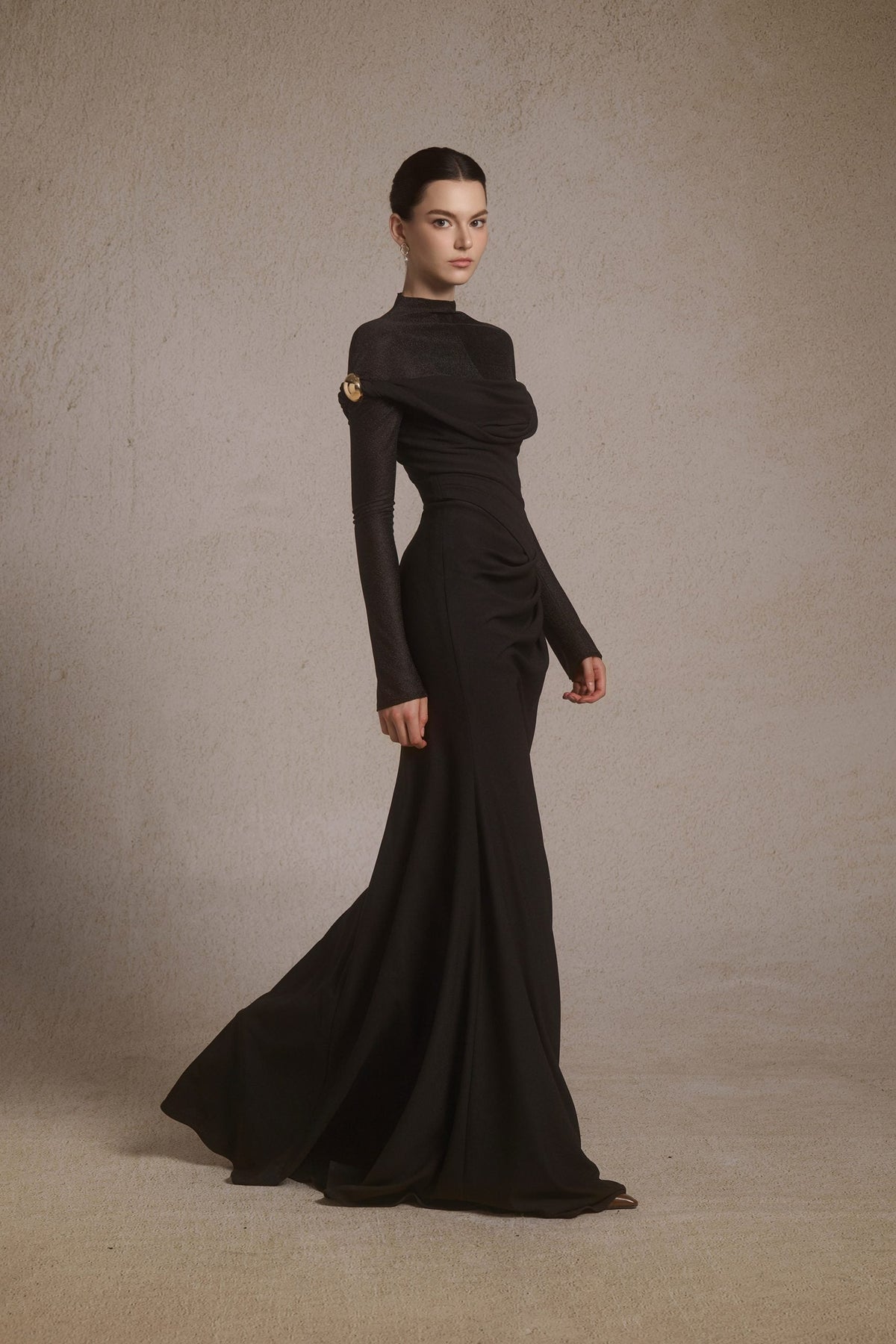 Selene Metal Twist Dress in Black image 1