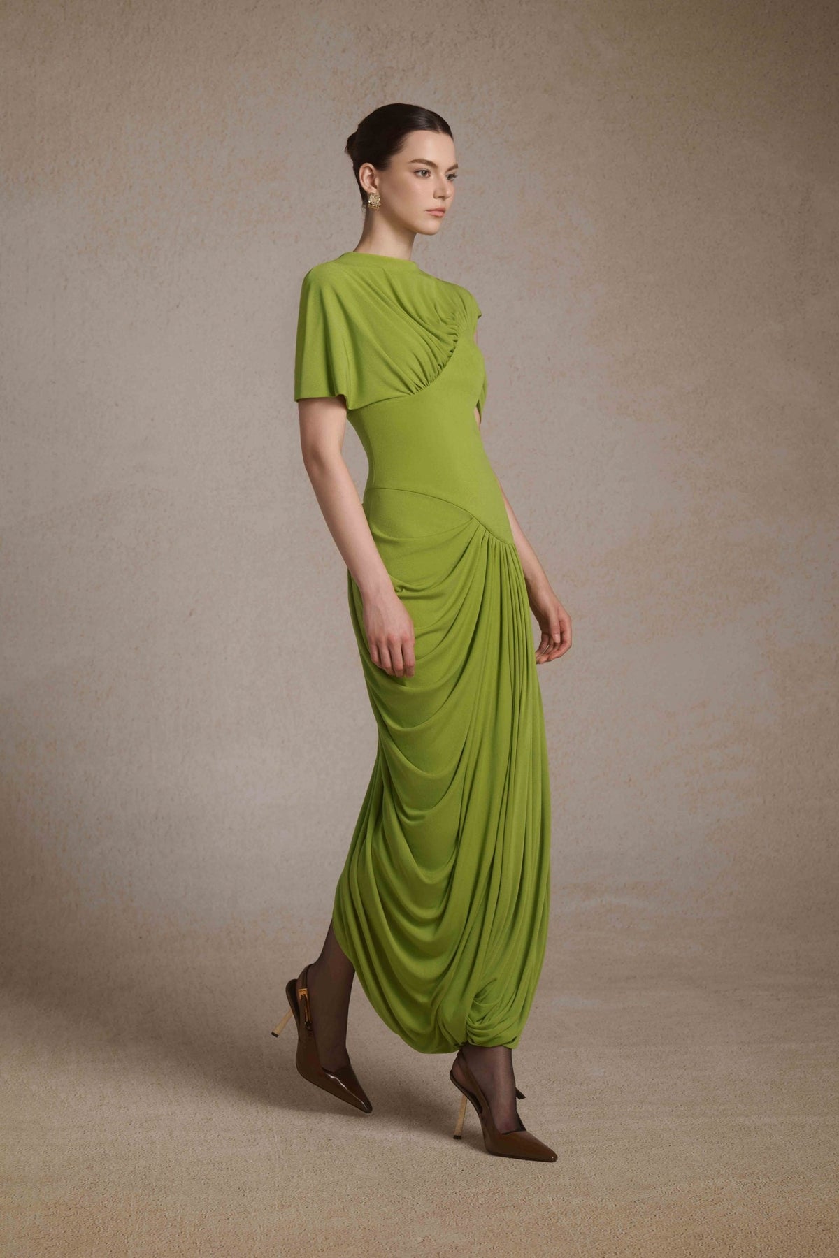 Eris Corset Dress in Leafed Lime image 1