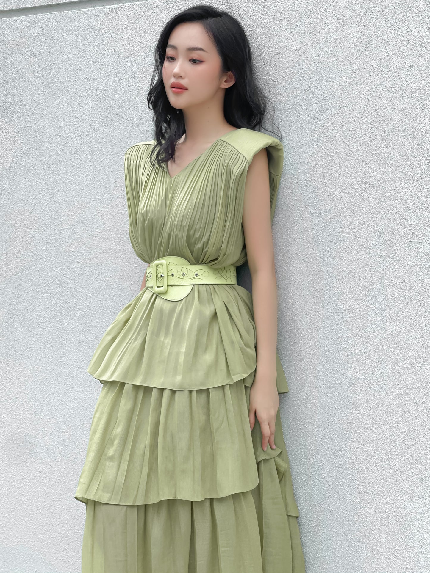 Ivory Square Shoulder Tunic Dress