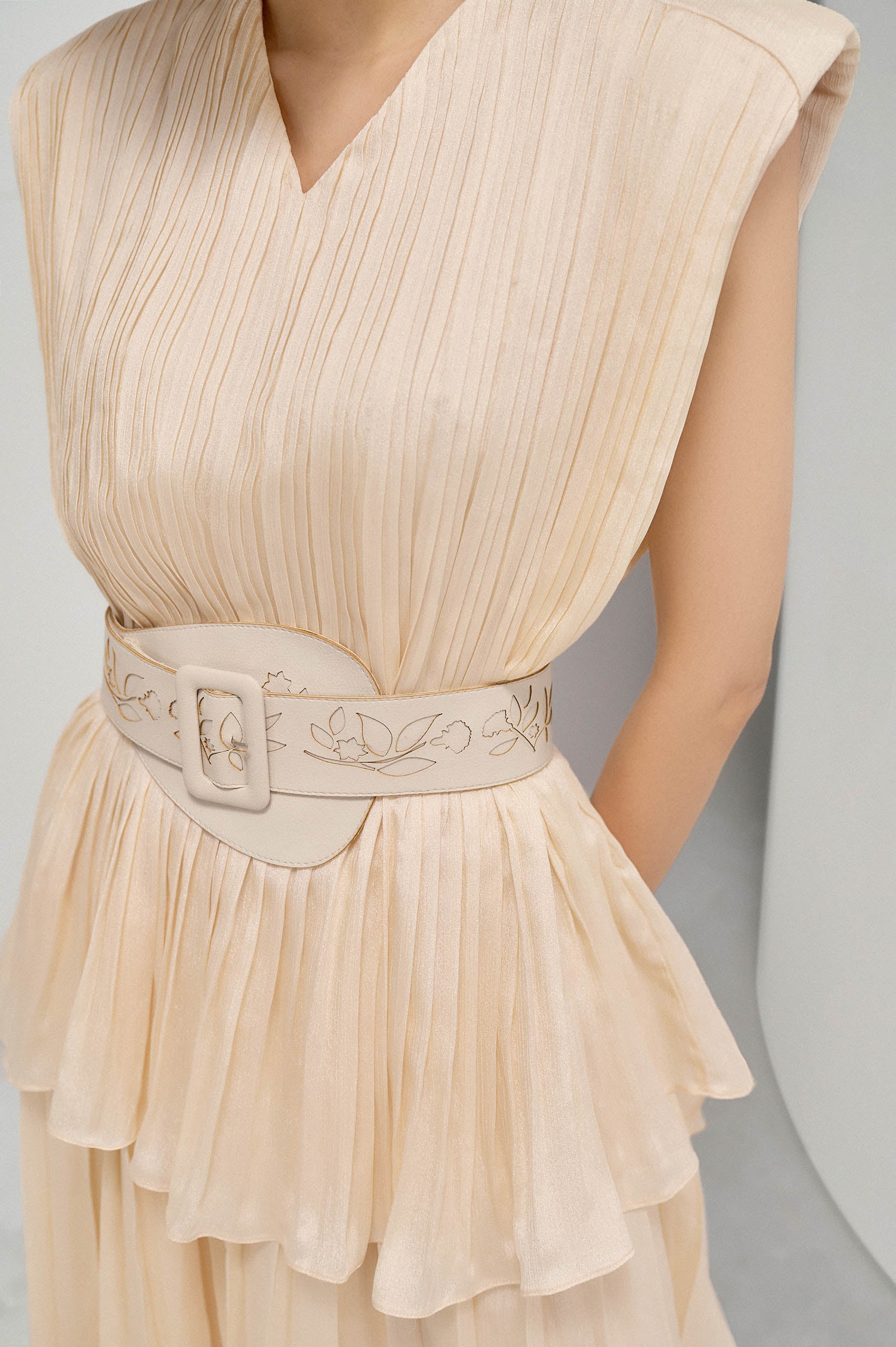 Ivory Square Shoulder Tunic Dress image 4