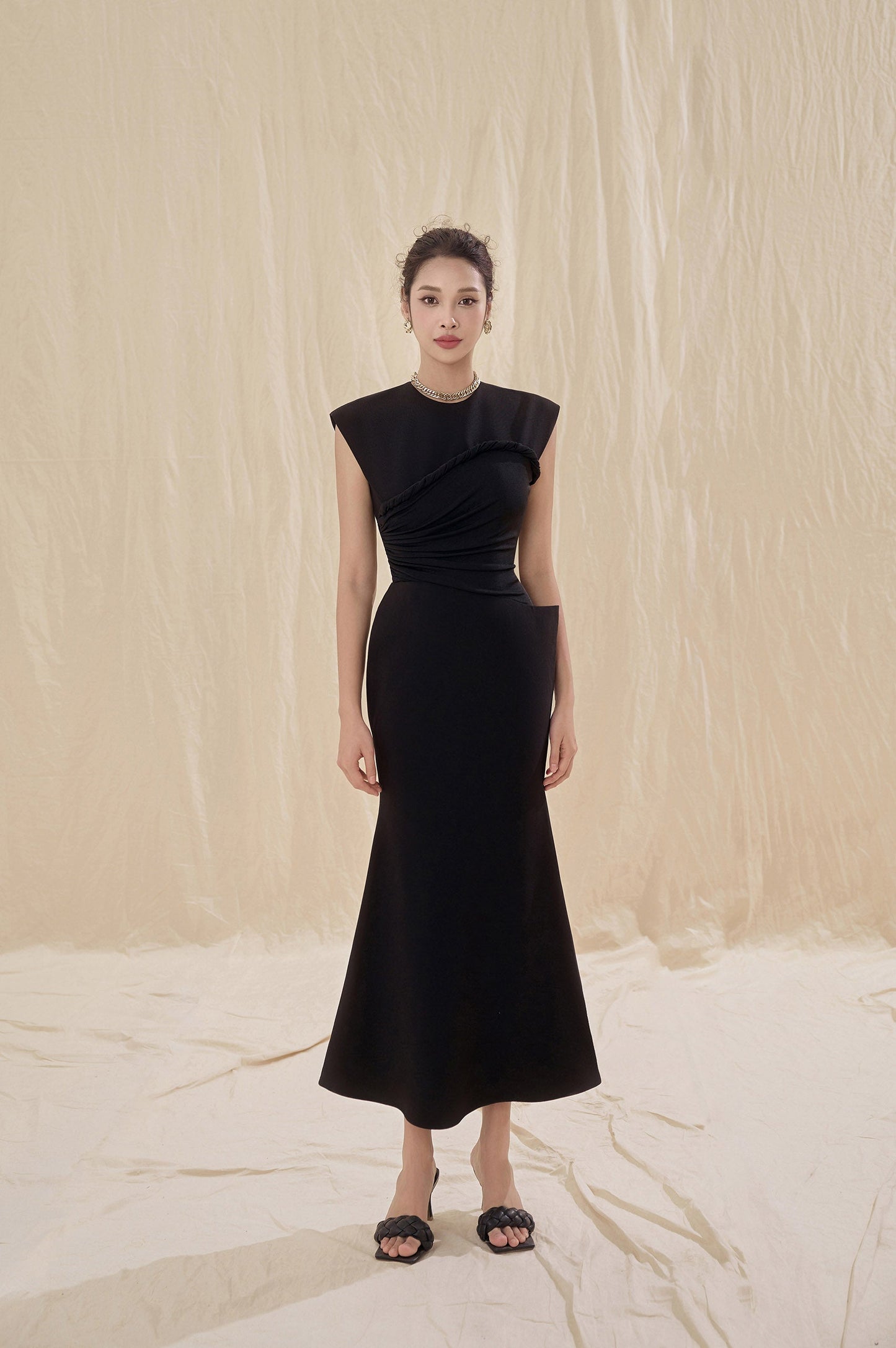 Paola Black Twisted Dress image 0
