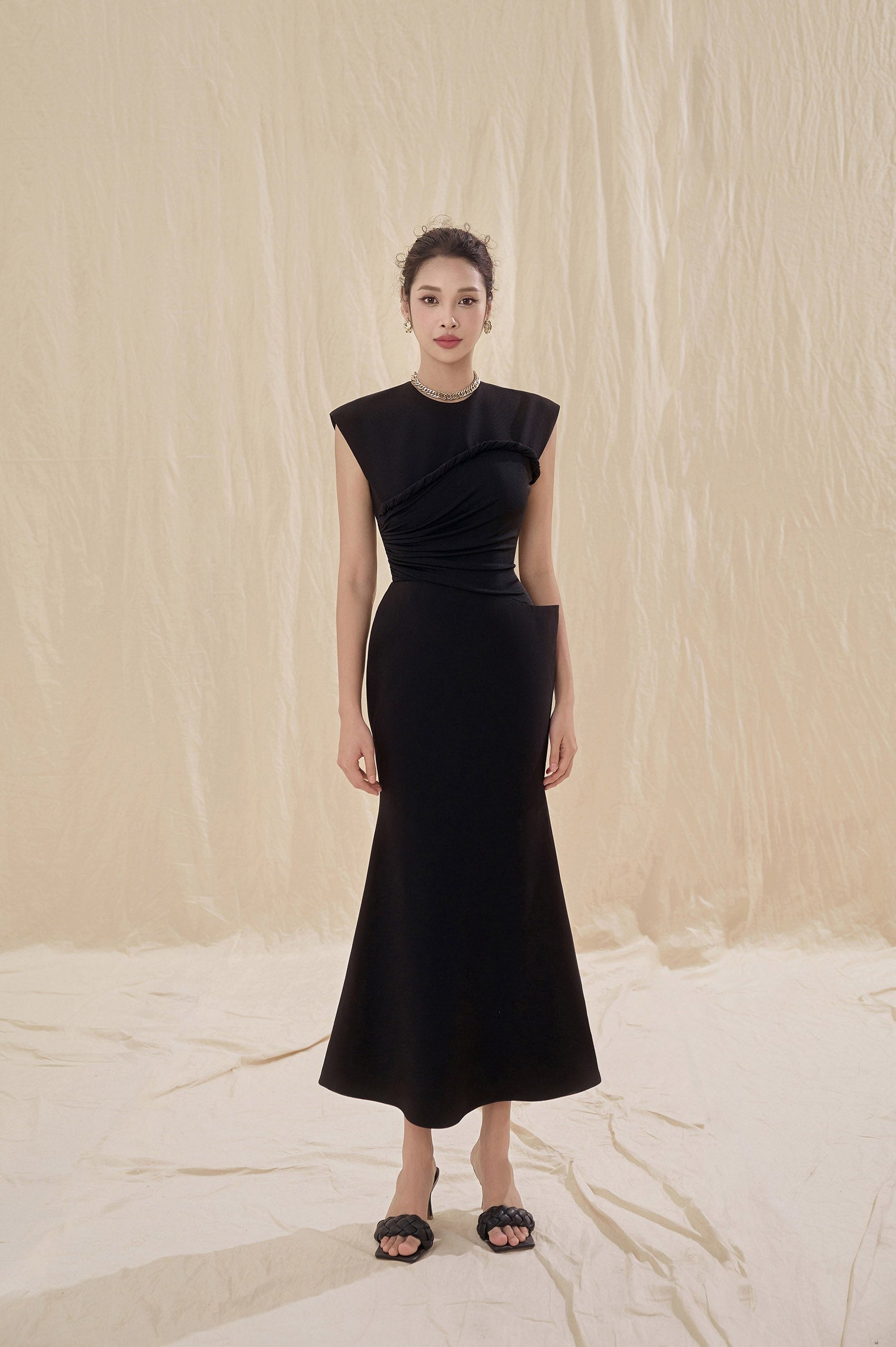 Paola Black Twisted Dress image 0