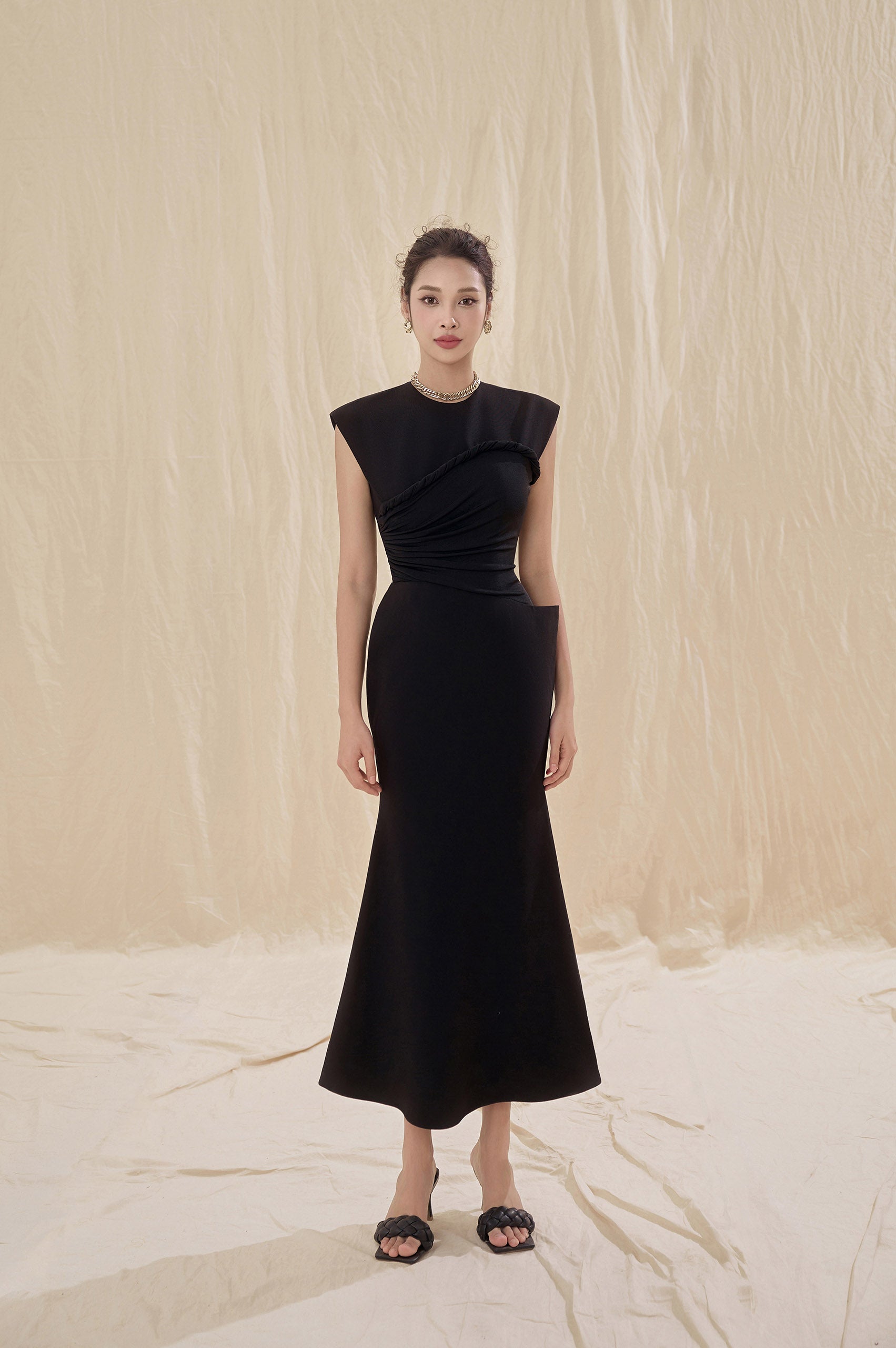 Paola Black Twisted Dress image 0