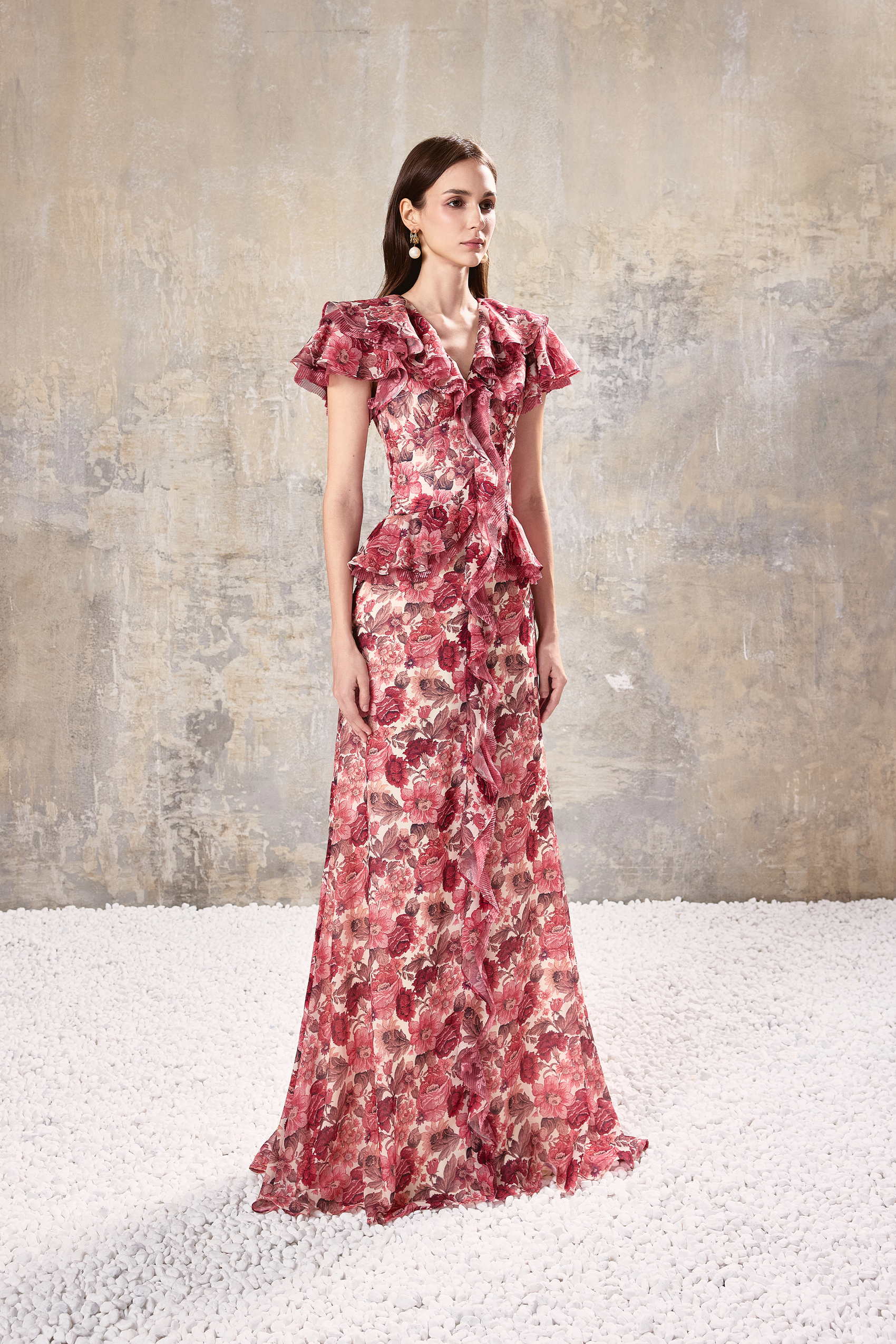 Floral Ruffle Maxi Dress