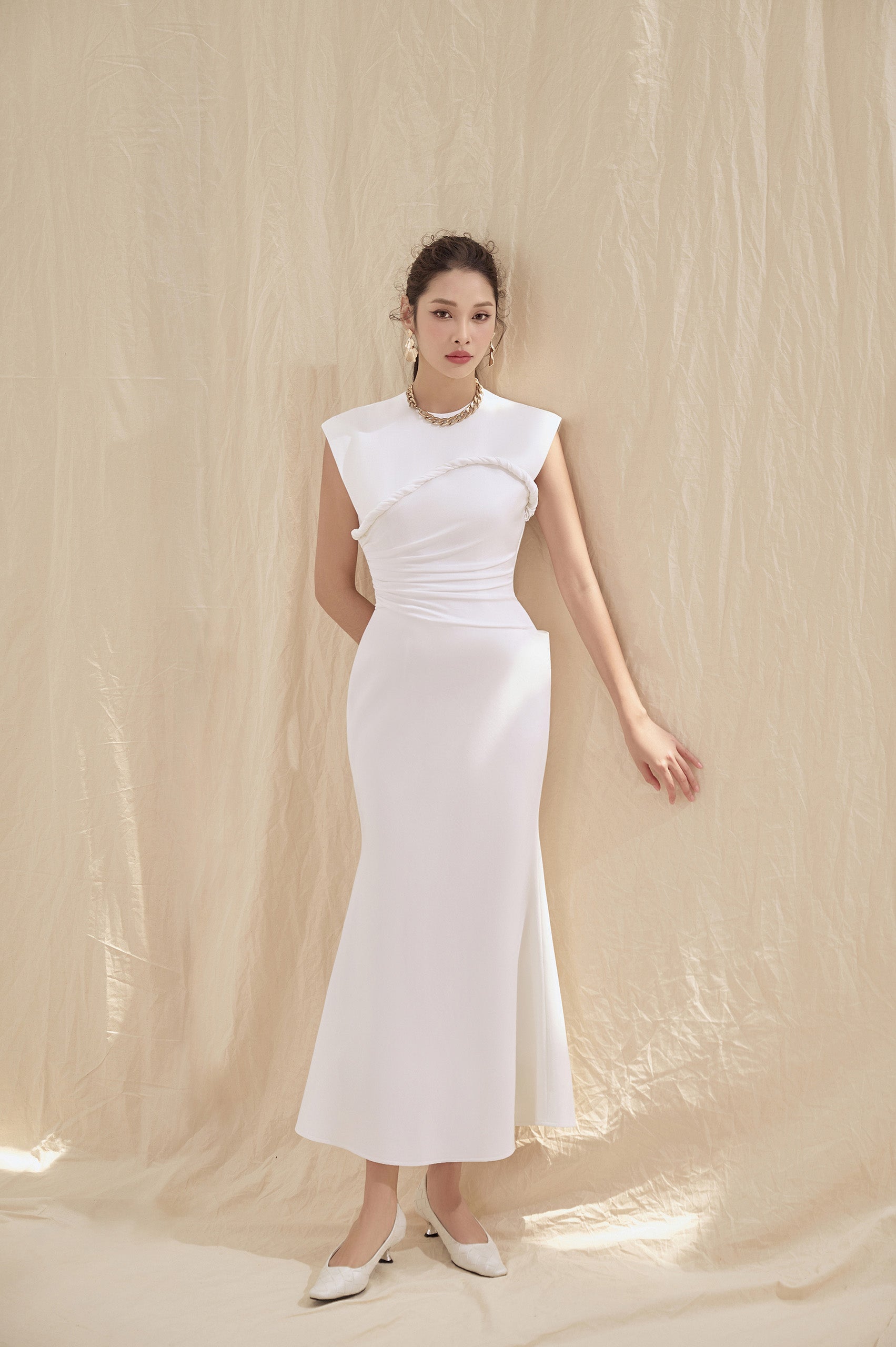 Milana White Twisted Dress image 4