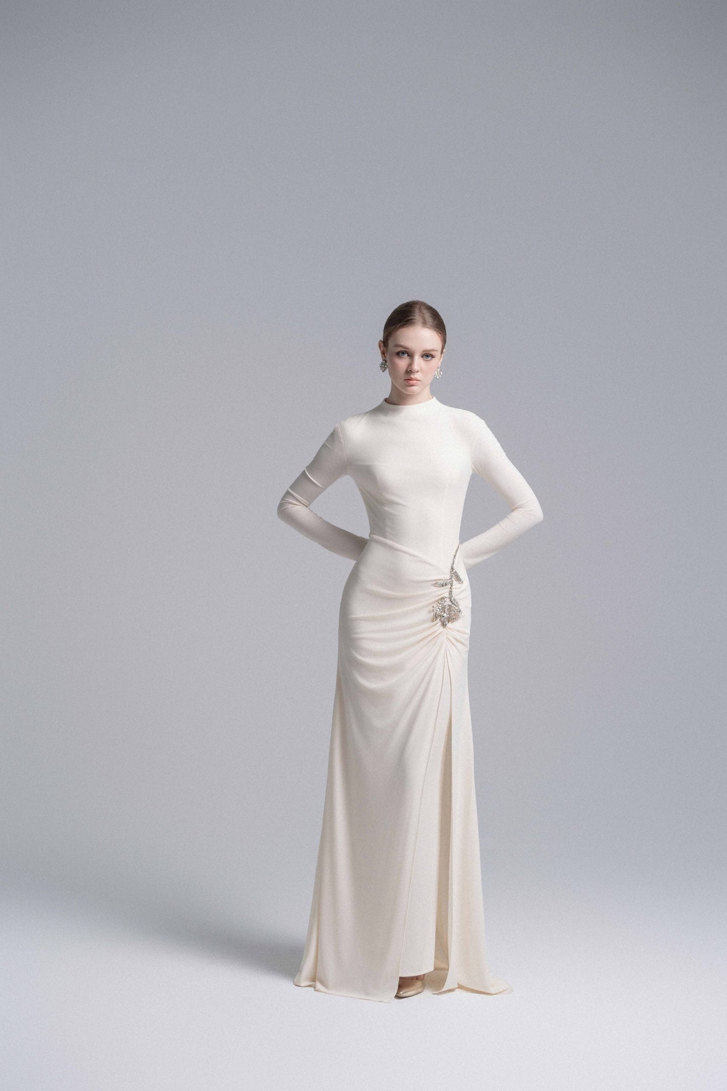 Elysian Bodice Mermaid Dress in Cream image 1