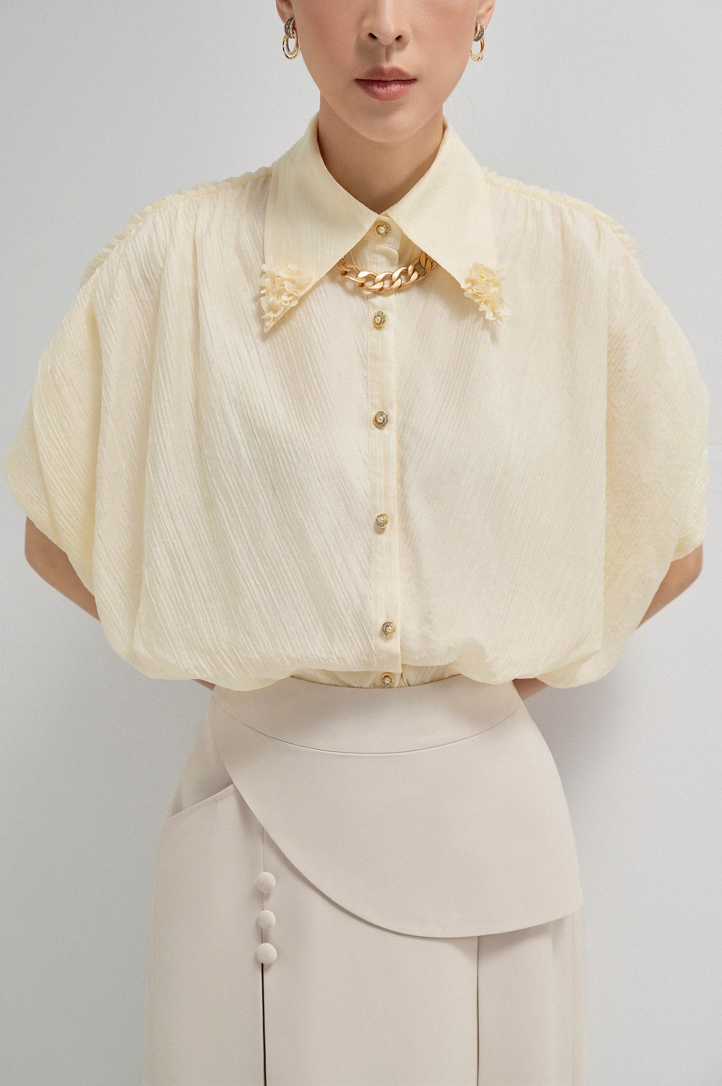 Beaded Handmade Flower Shirt image 3
