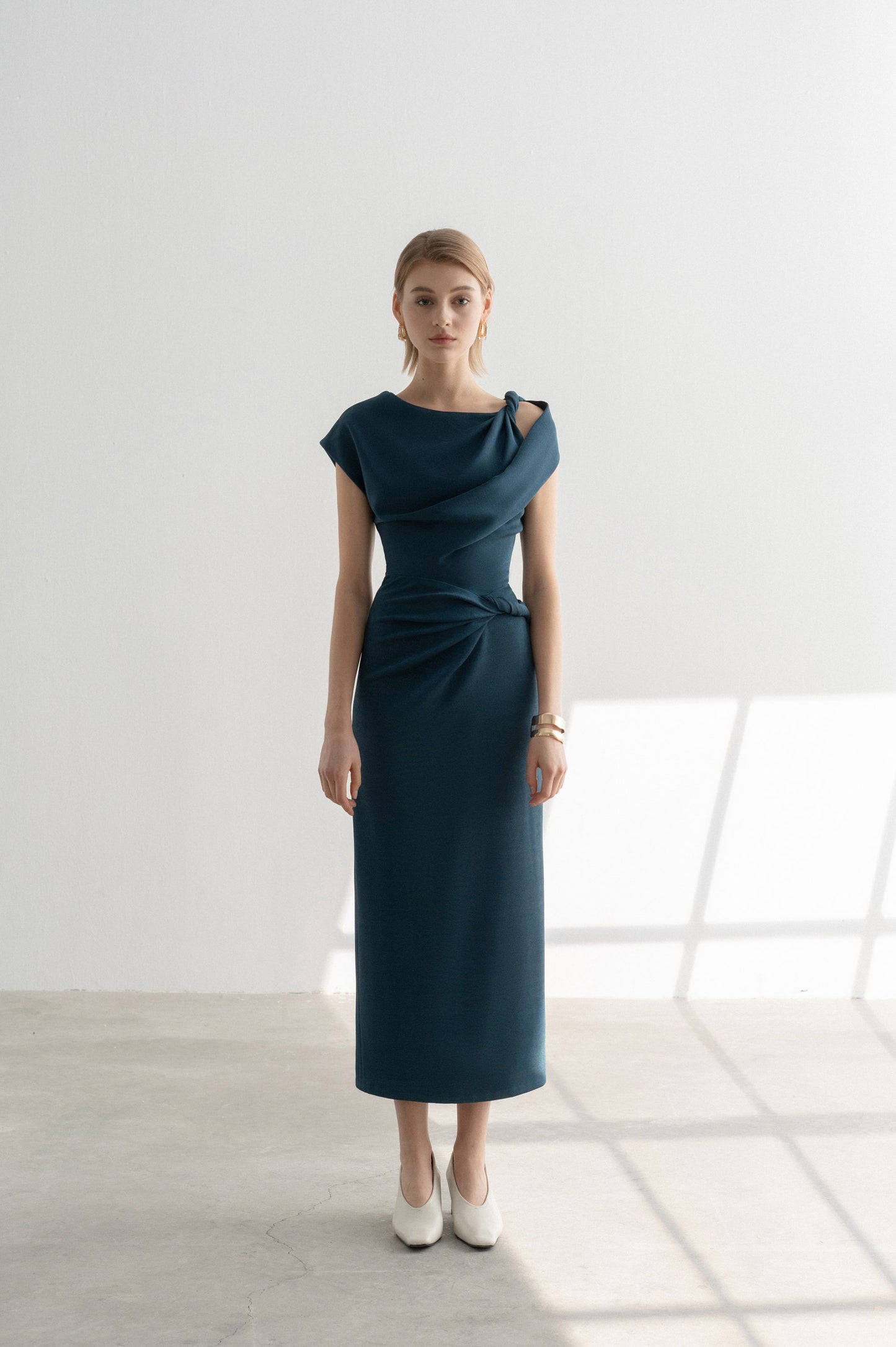 Isa Draped Pencil Dress