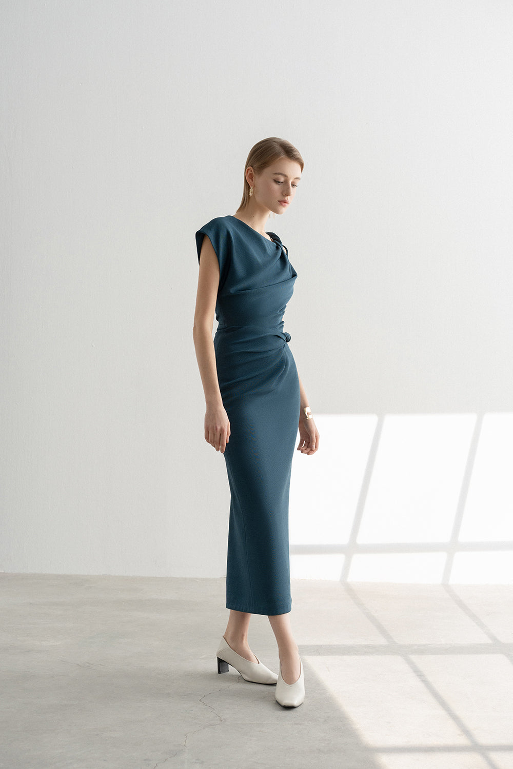 Isa Draped Pencil Dress