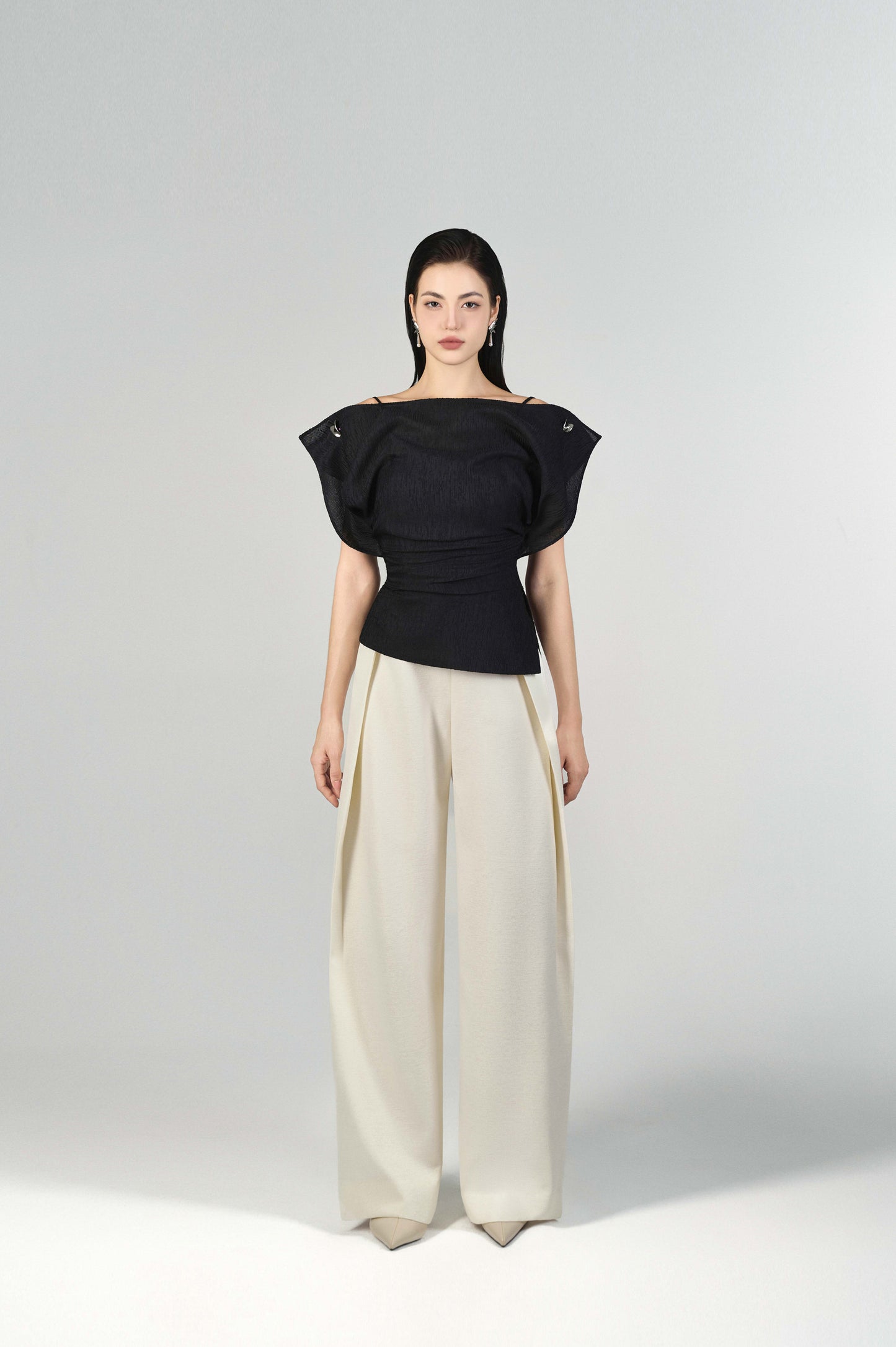 Liora Boat Neck Peplum Set
