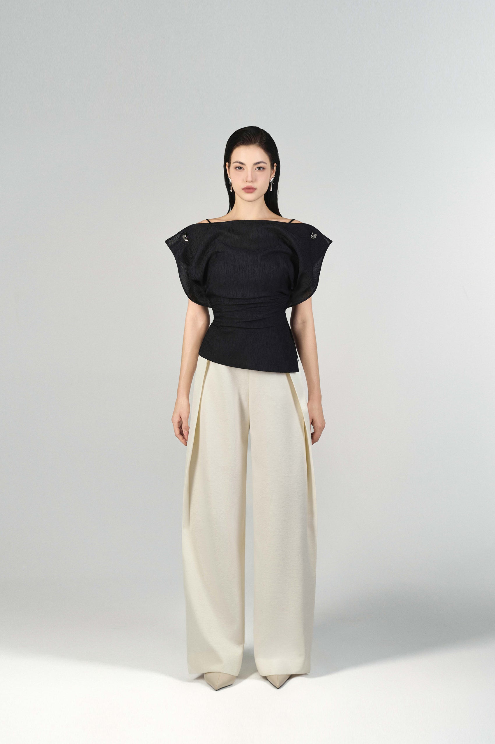 Liora Boat Neck Peplum Set