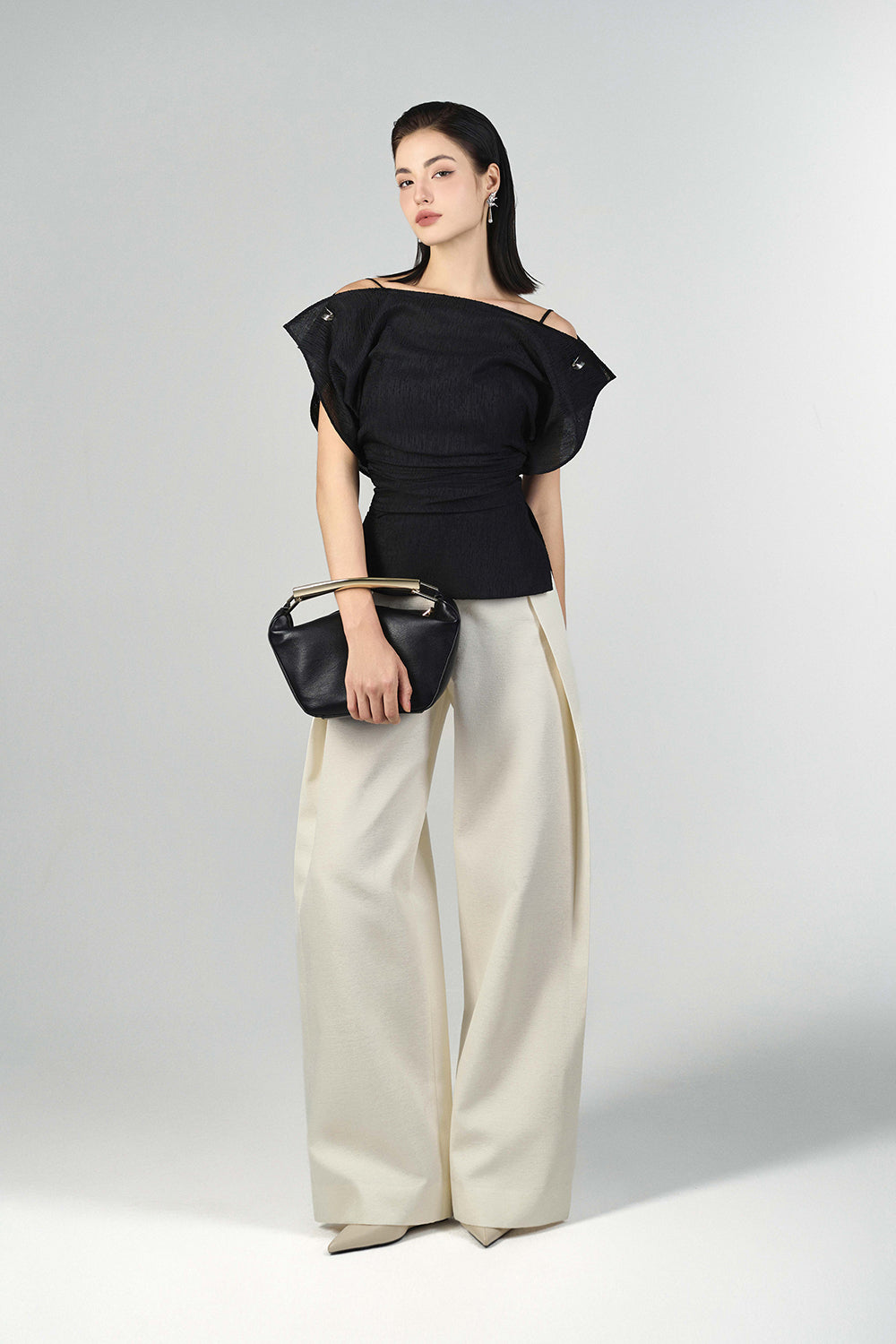 Liora Boat Neck Peplum Set