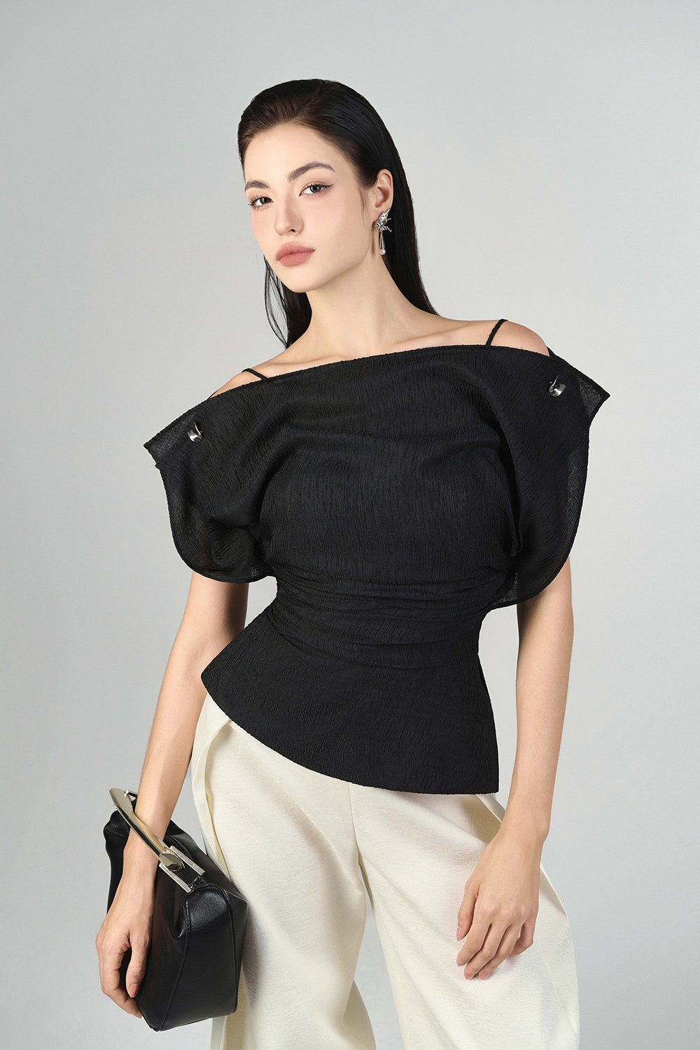 Liora Boat Neck Peplum Set