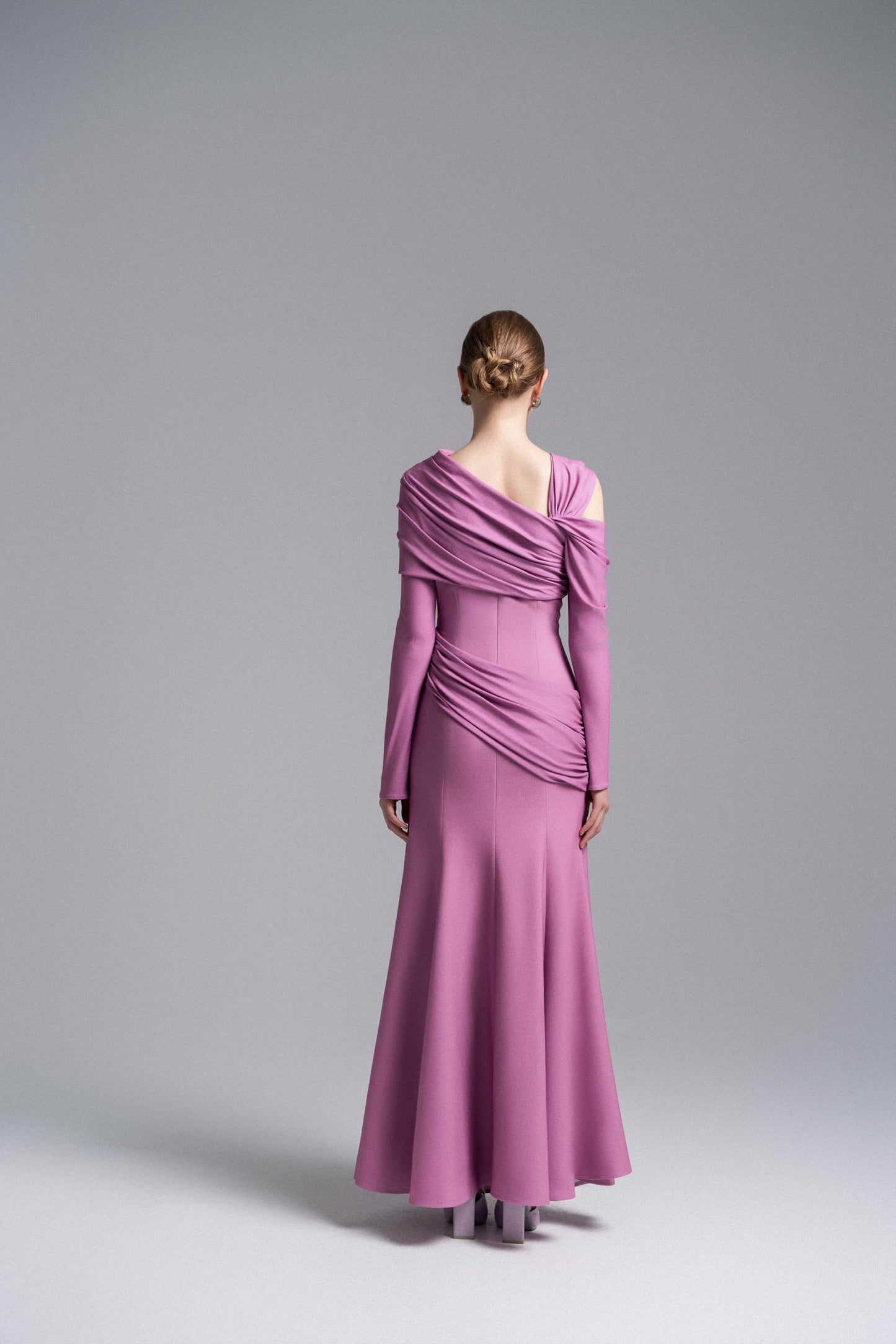 Twisted Shoulder Midi Dress