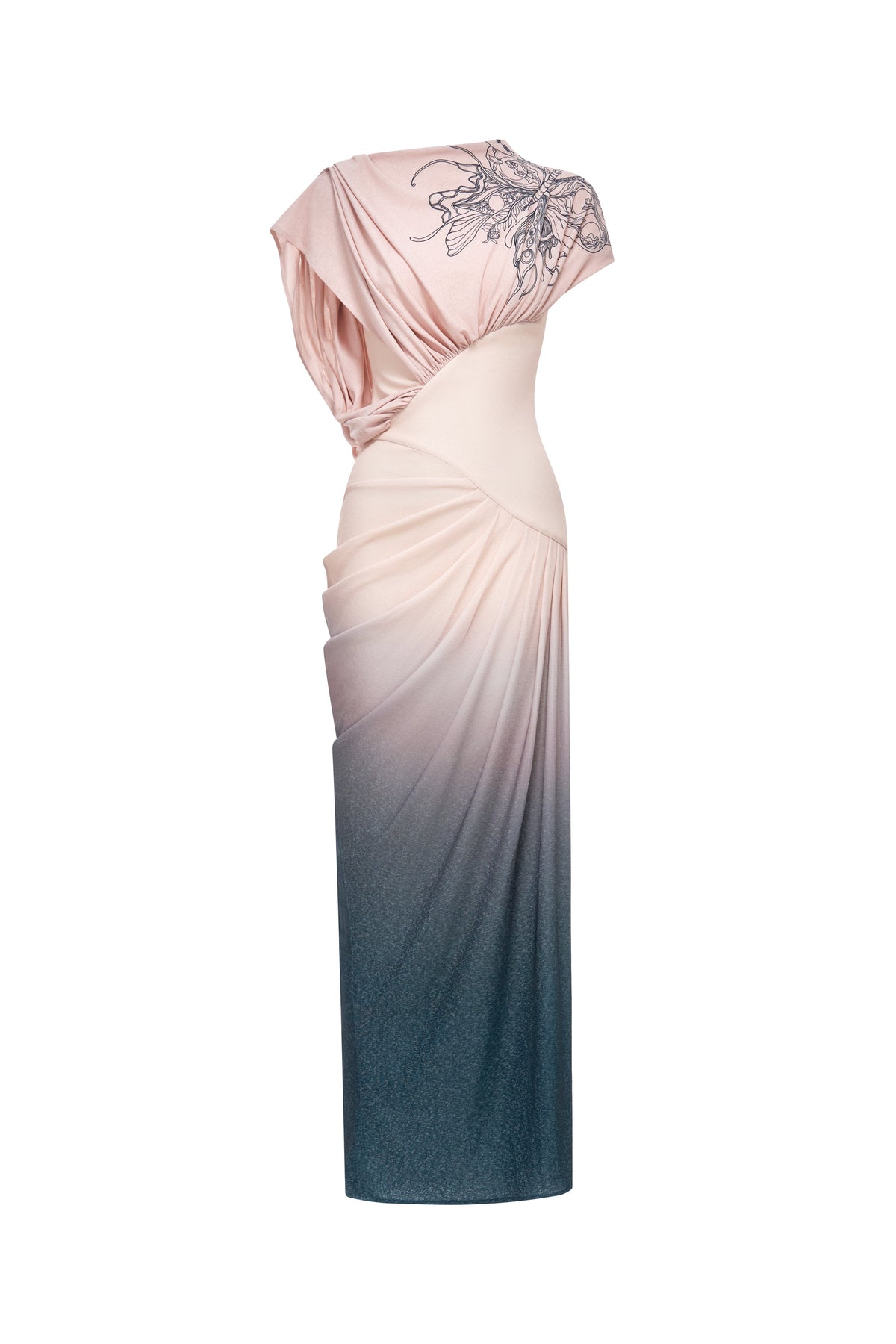 Blush Horizon Midi Ombre Dress
