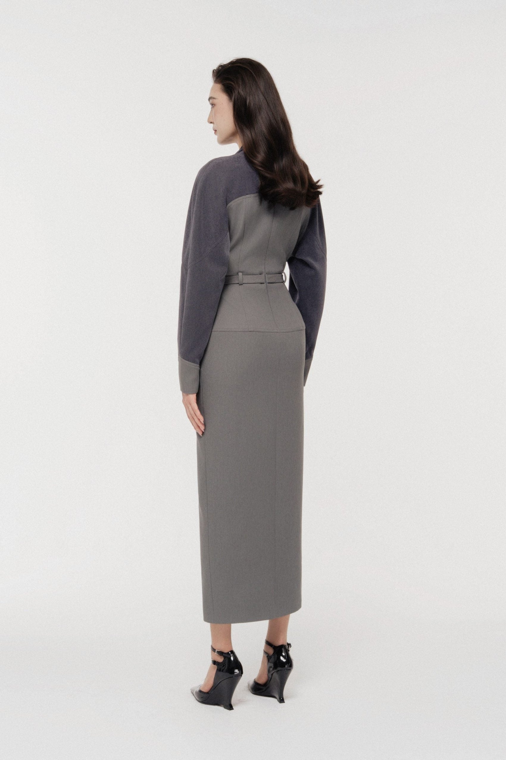 Contour Scarf-Neck Pencil Dress