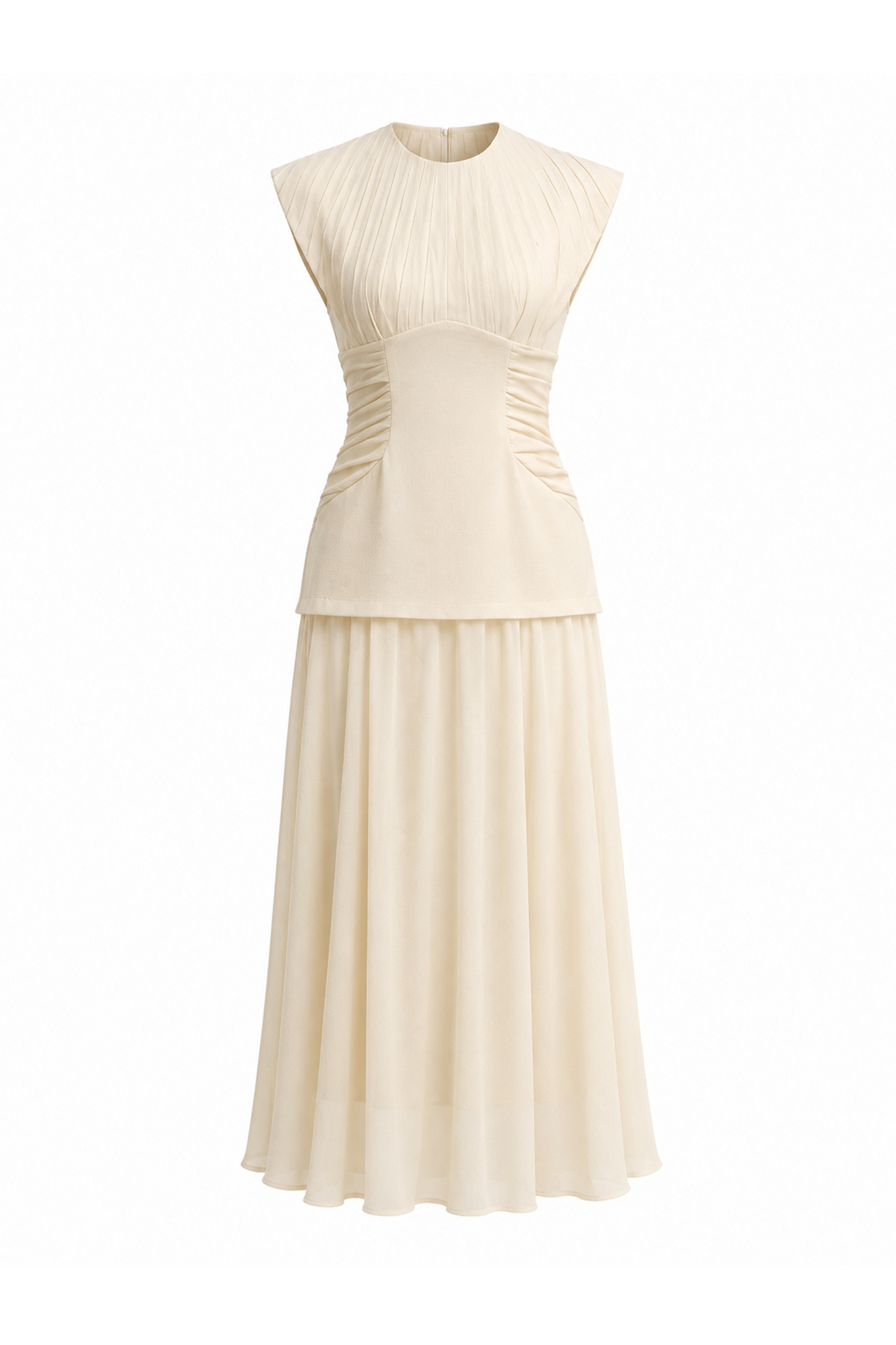 Plated Collar Dress
