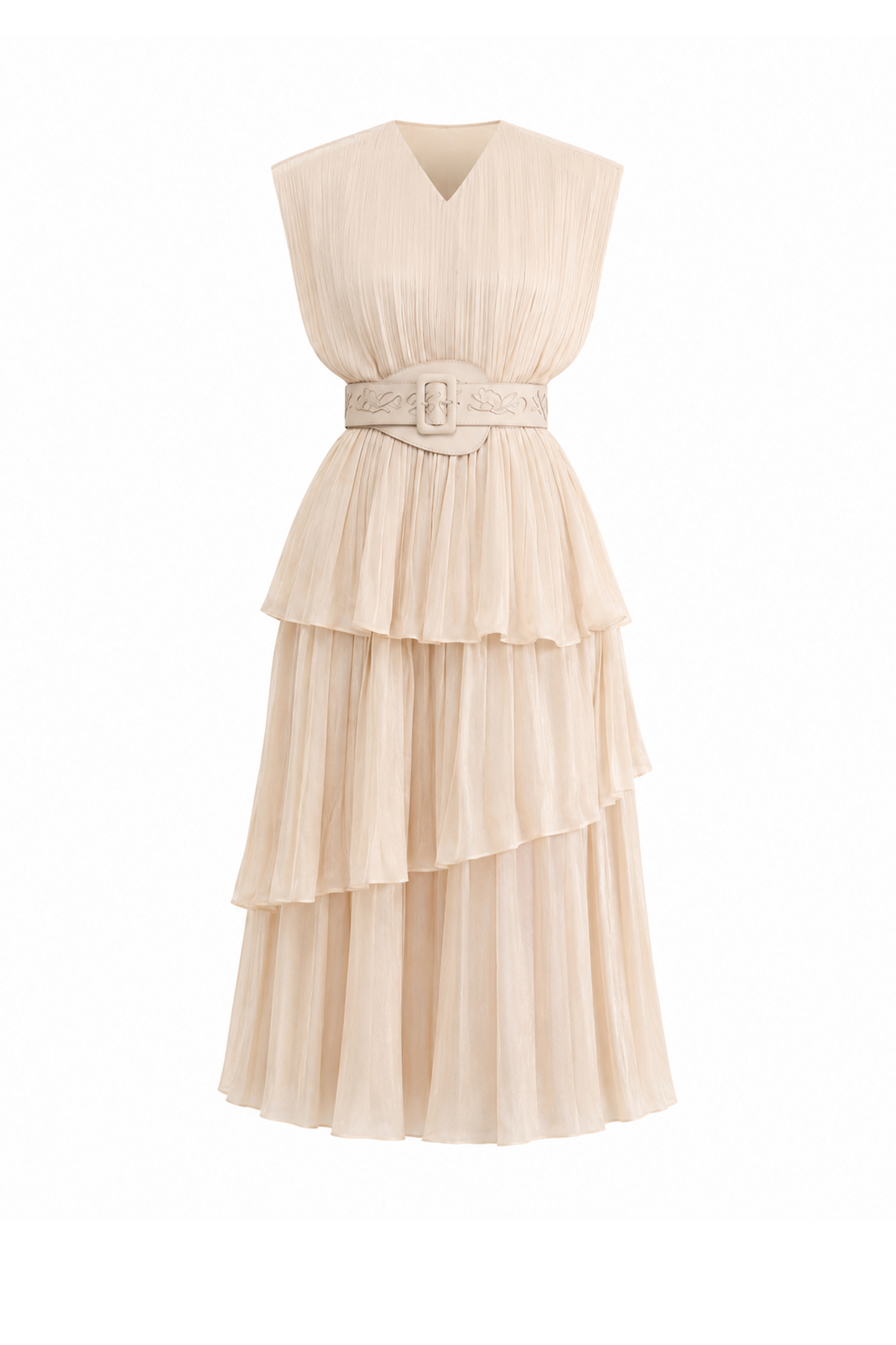 Ivory Square Shoulder Tunic Dress