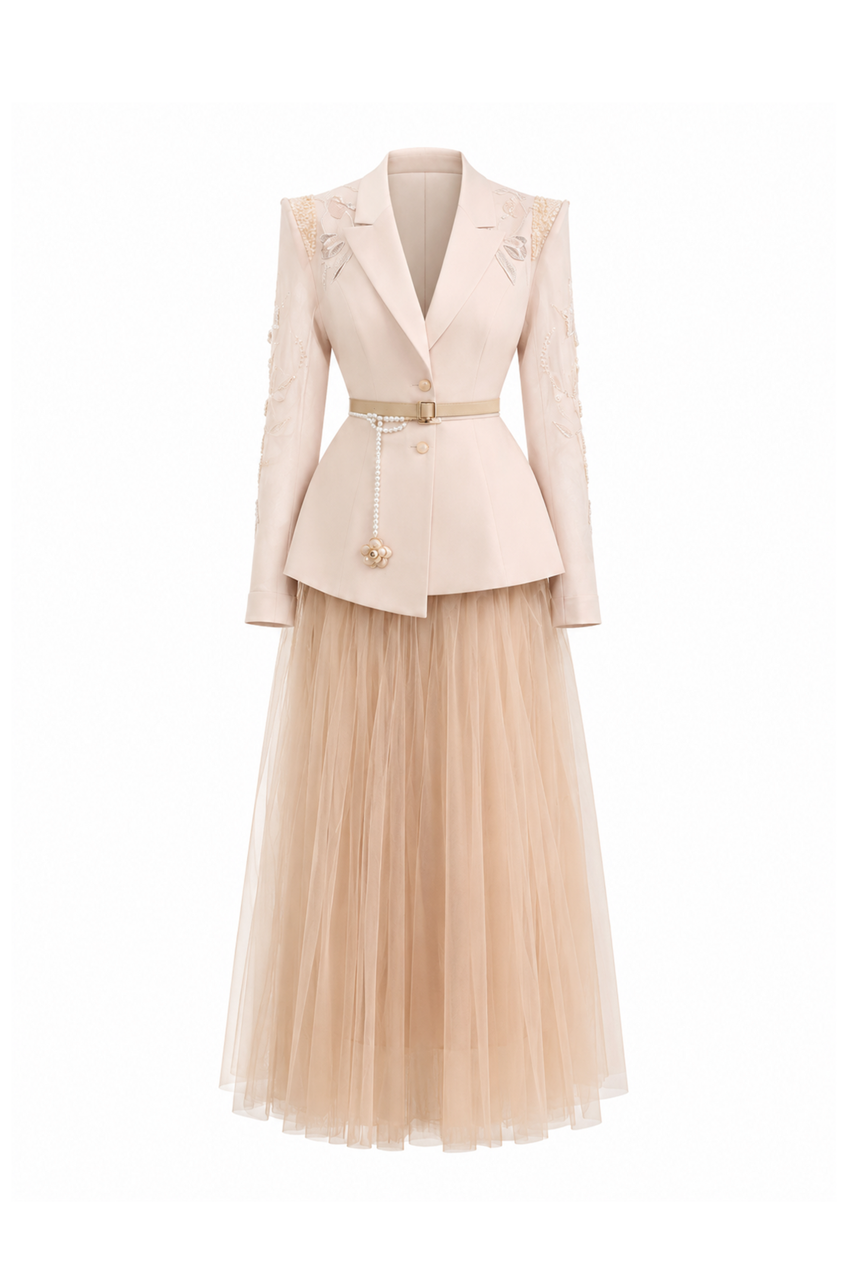 Camel Asymmetrical Lapel Set Design