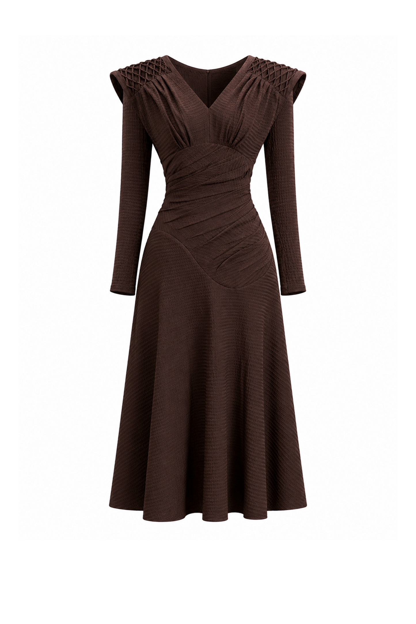 Amber Pinch Smocking Shoulder Dress