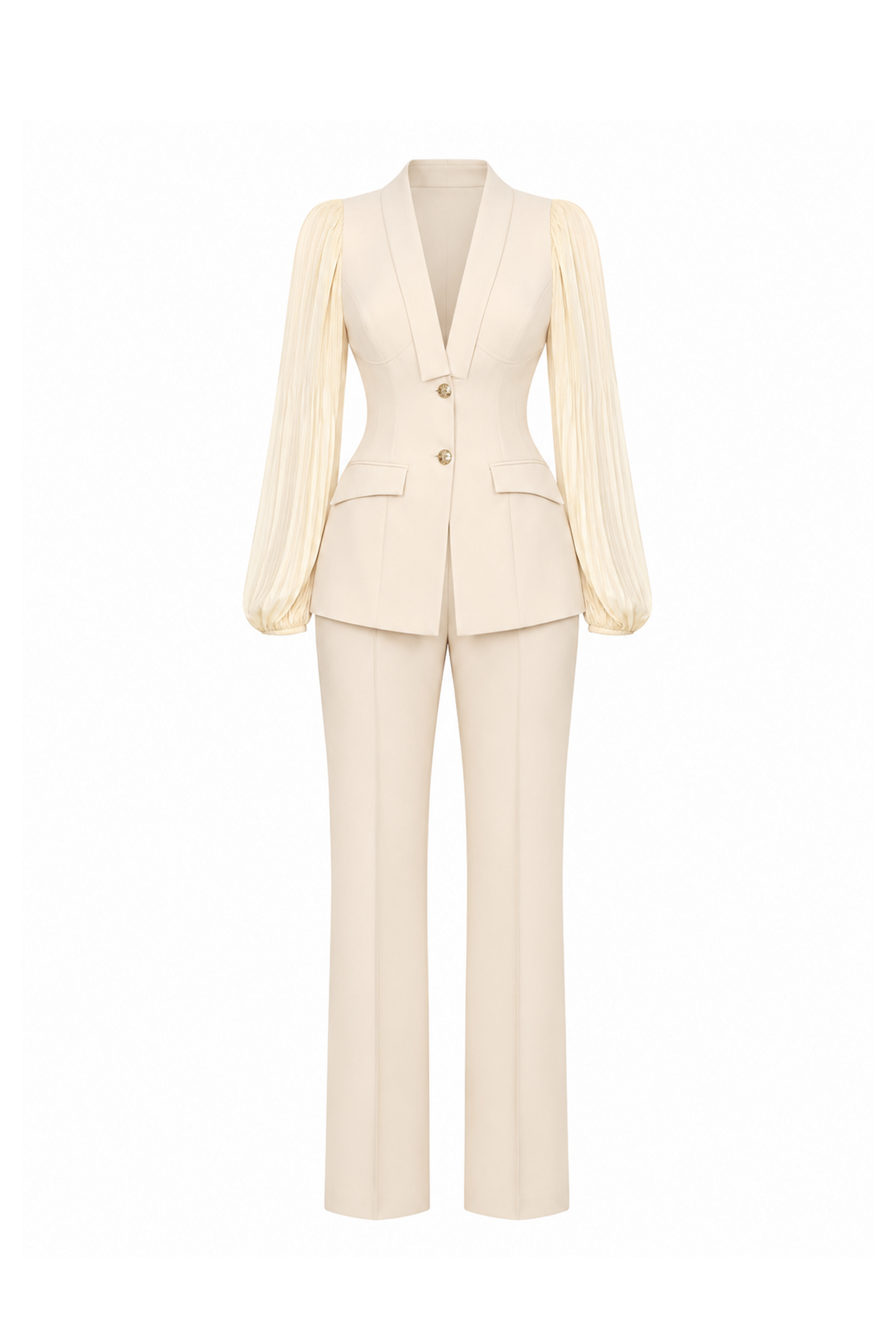 Flora Cream Puffy Sleeves Set Design