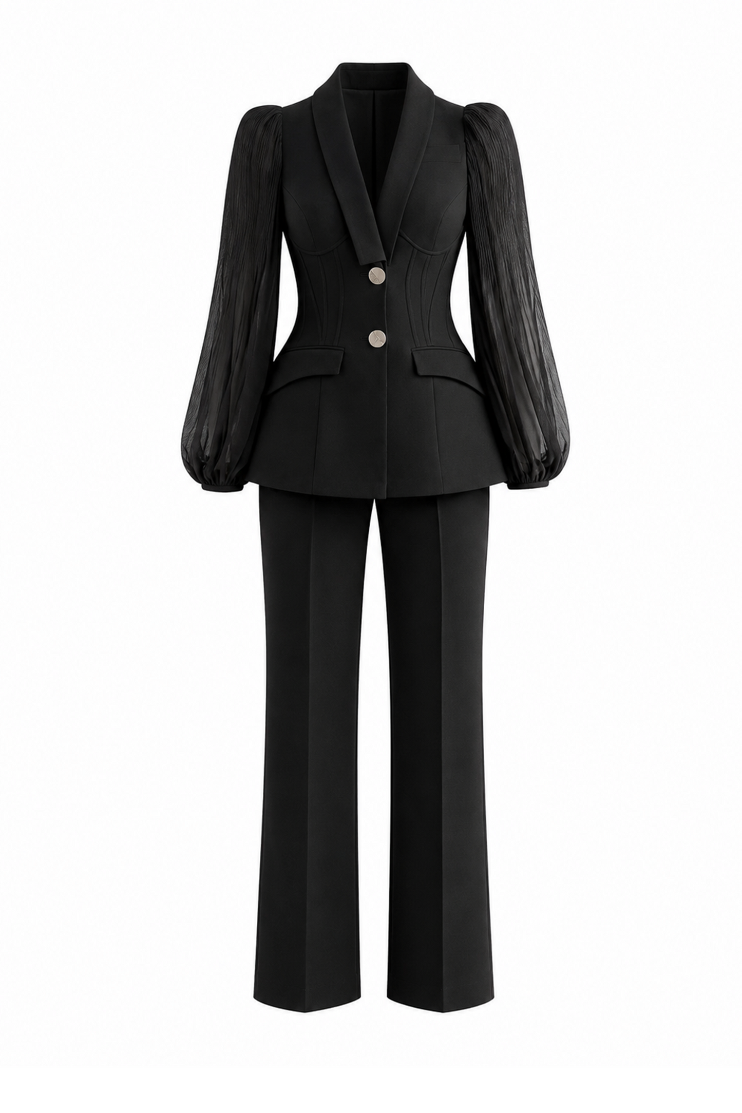 Sana Black Puffy Sleeves Set Design