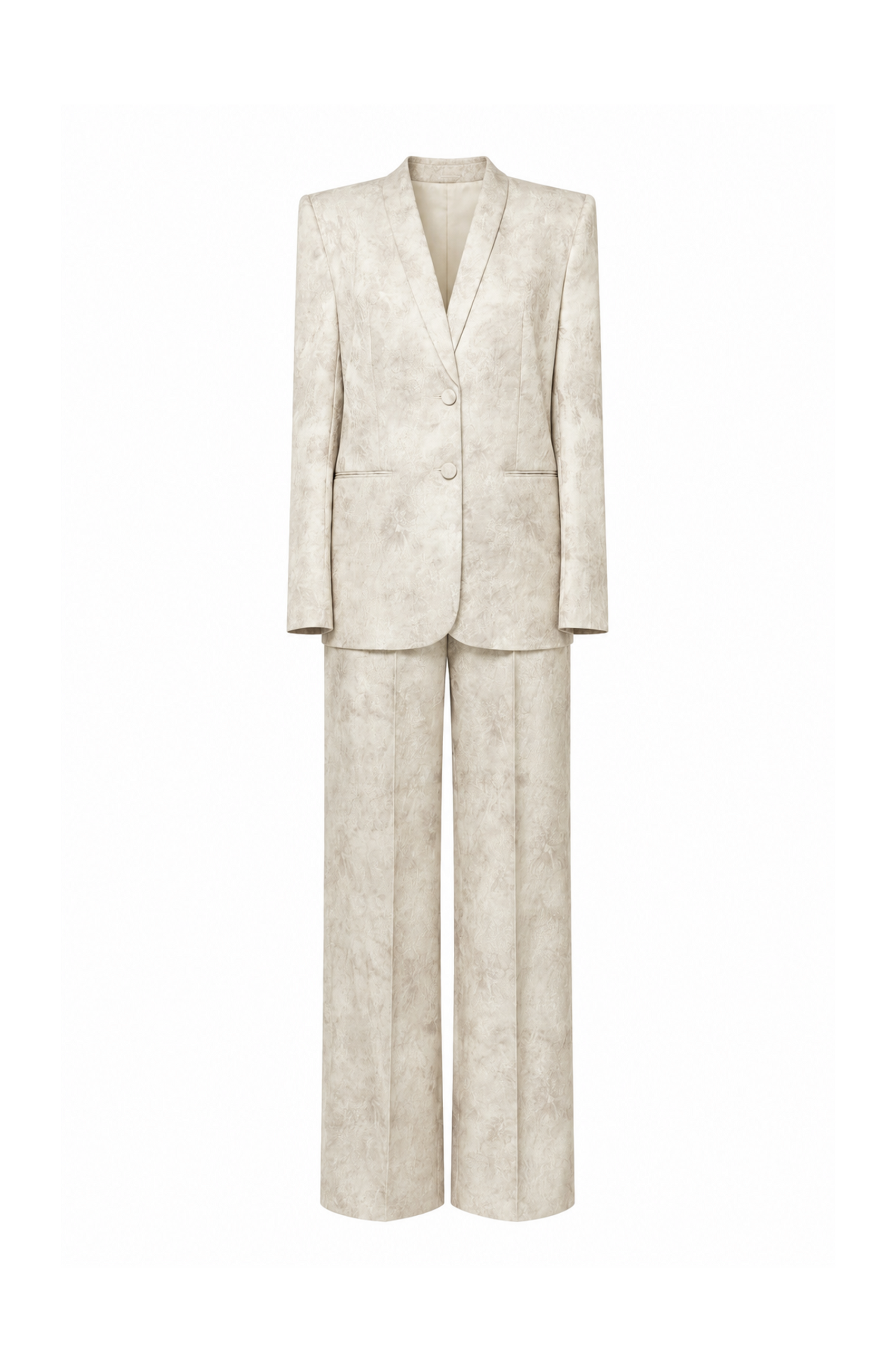 Brocade V-Neck Set (with Pants)